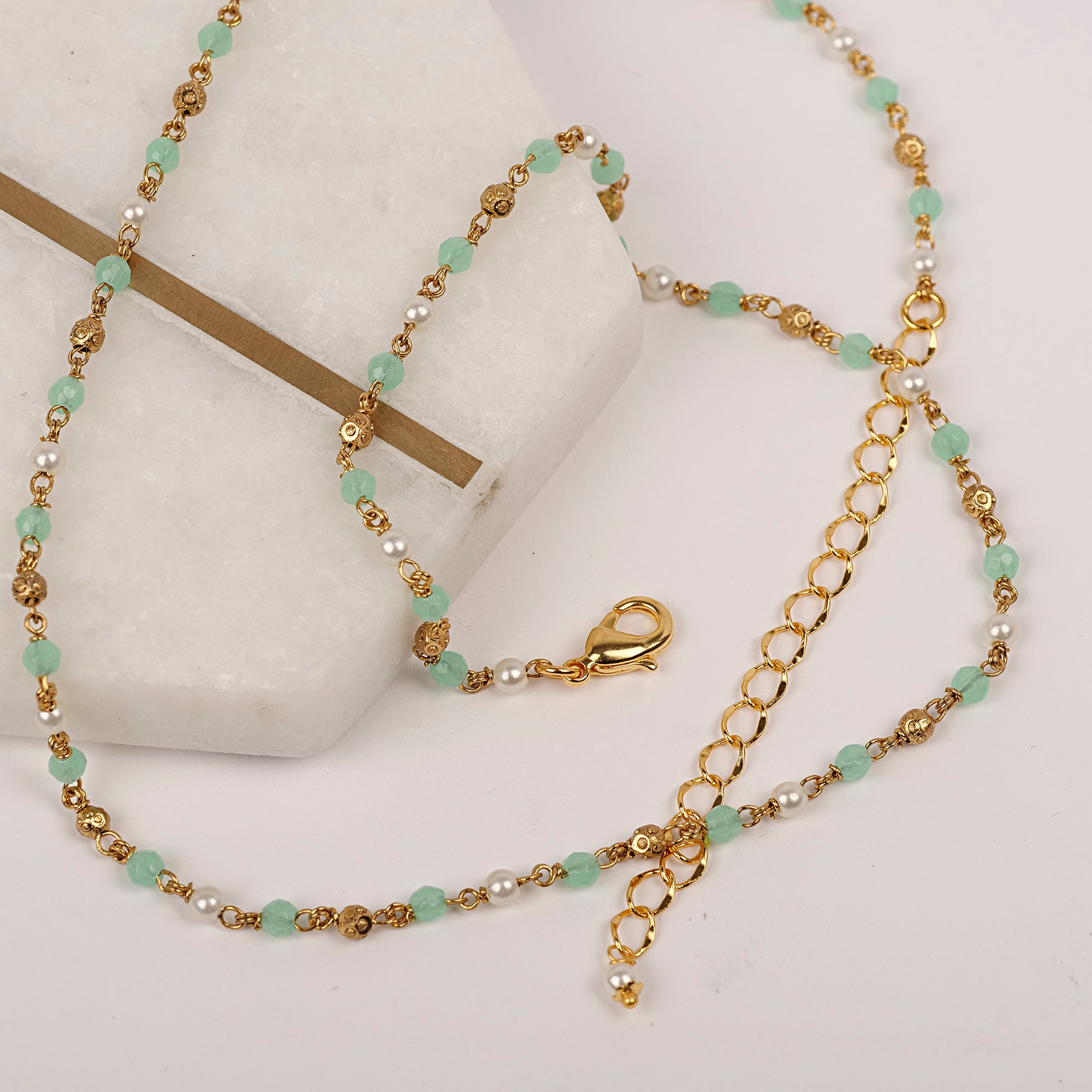 Cora Beaded Chain in Mint