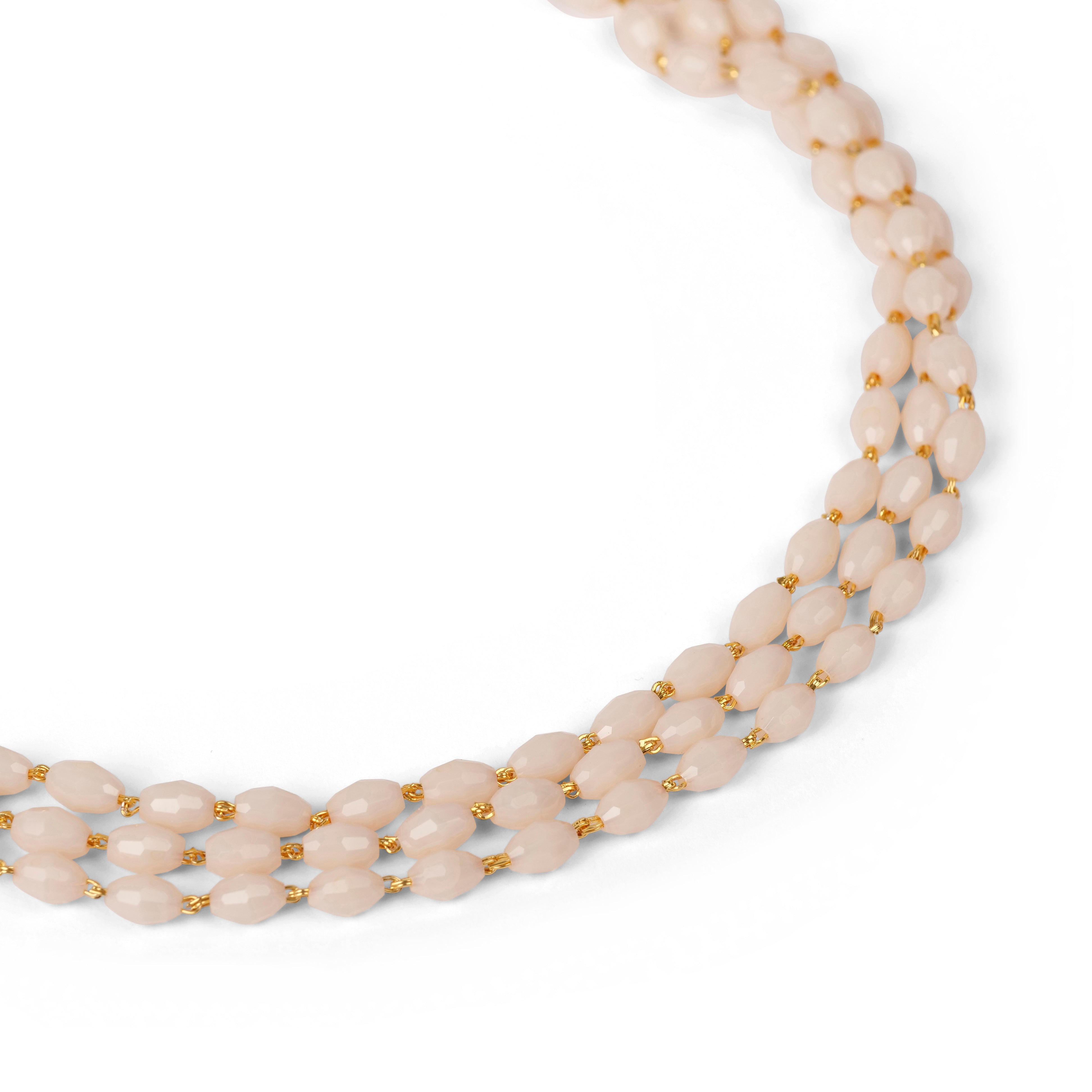 Beaded Necklace to Treasure in Light Pink