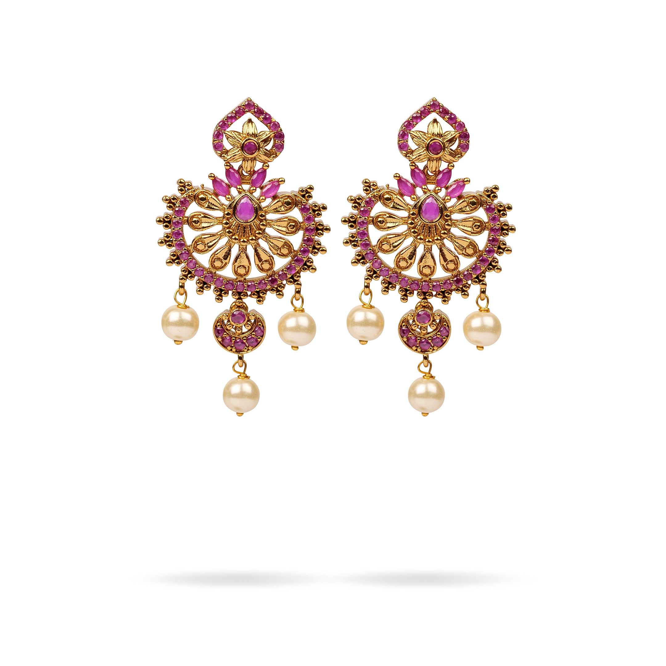 Madhura Classic Earrings in Ruby