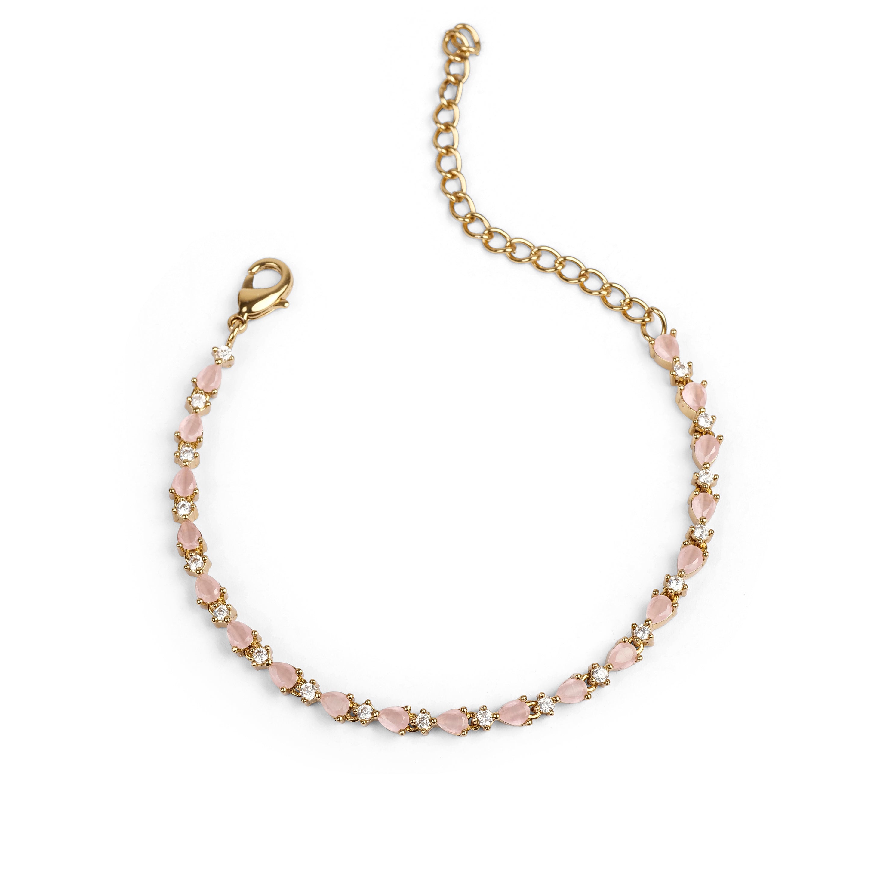 Lucia Cubic Zirconia Bracelet in Light Pink