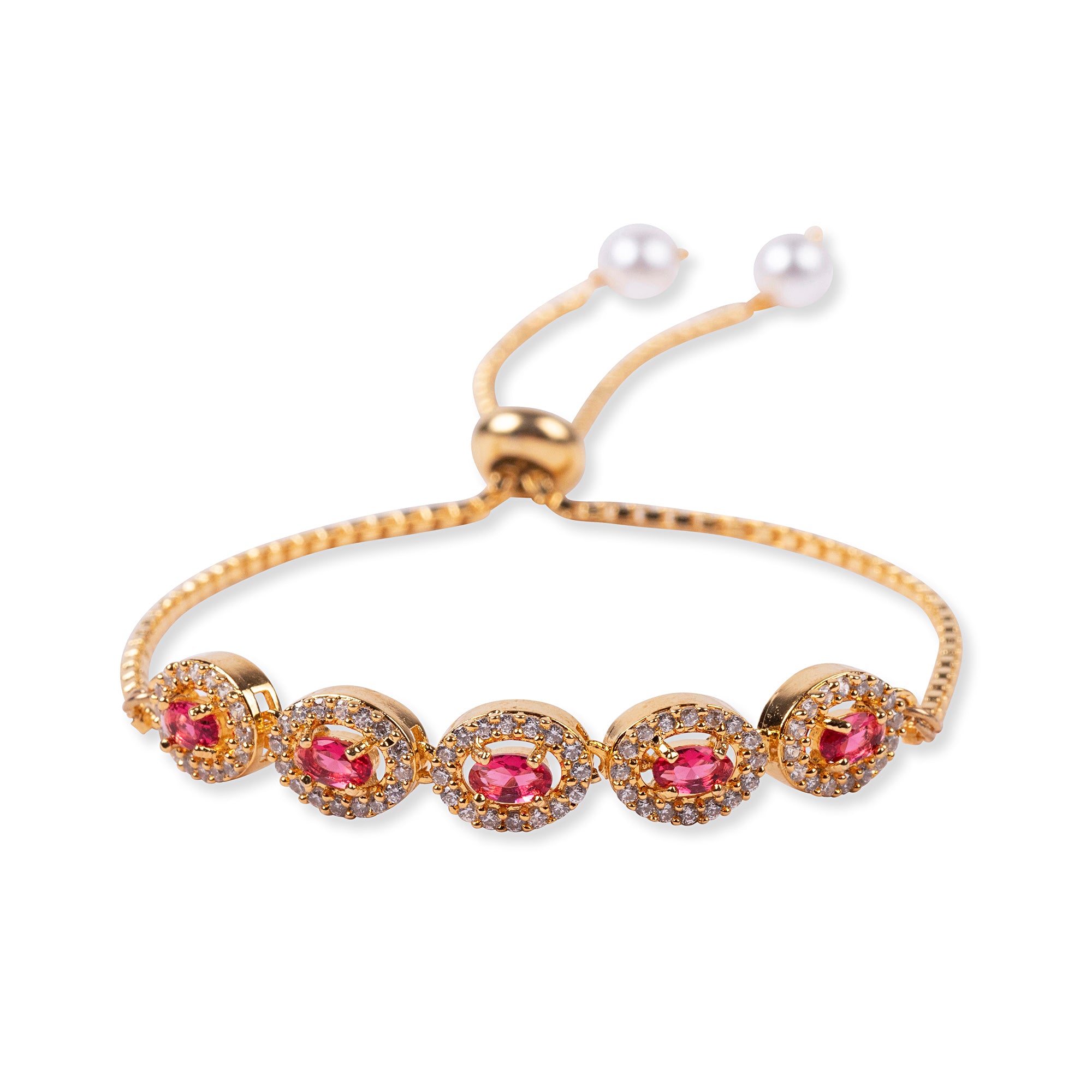 Lola Cubic Zirconia Bracelet in Pink