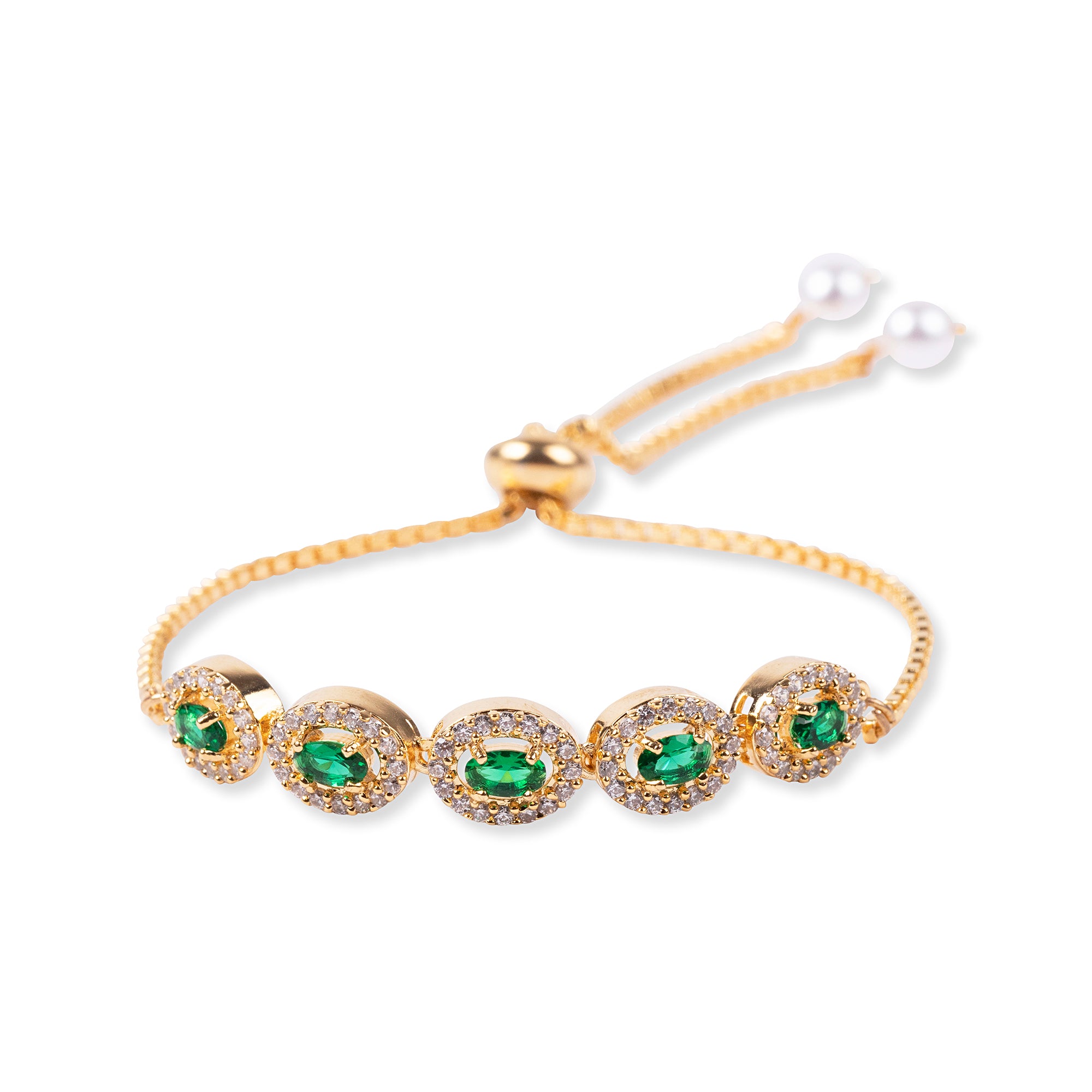 Lola Cubic Zirconia Bracelet in Green