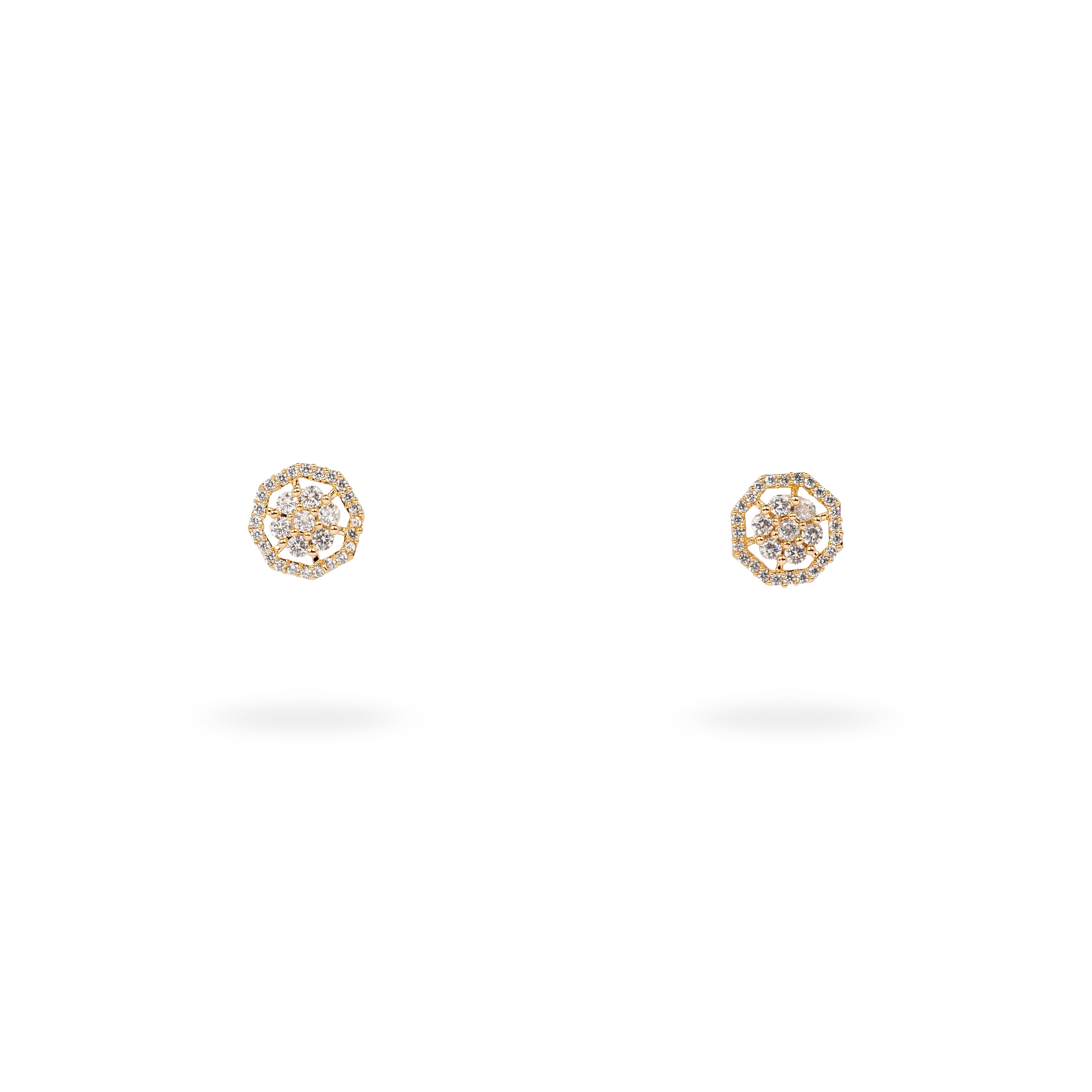 Halo Flora Ear Studs in Gold