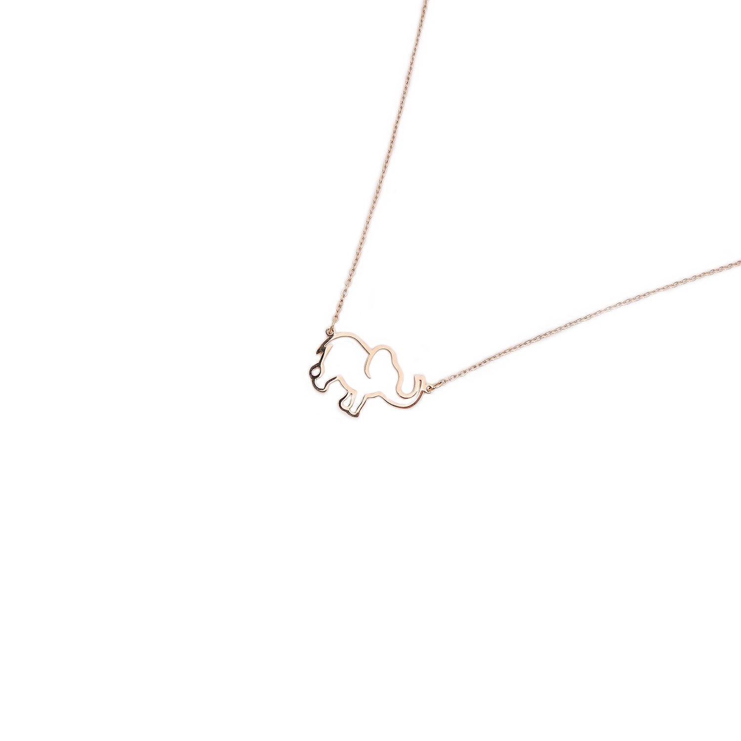 Majestic Elephant Necklace in Rose Gold