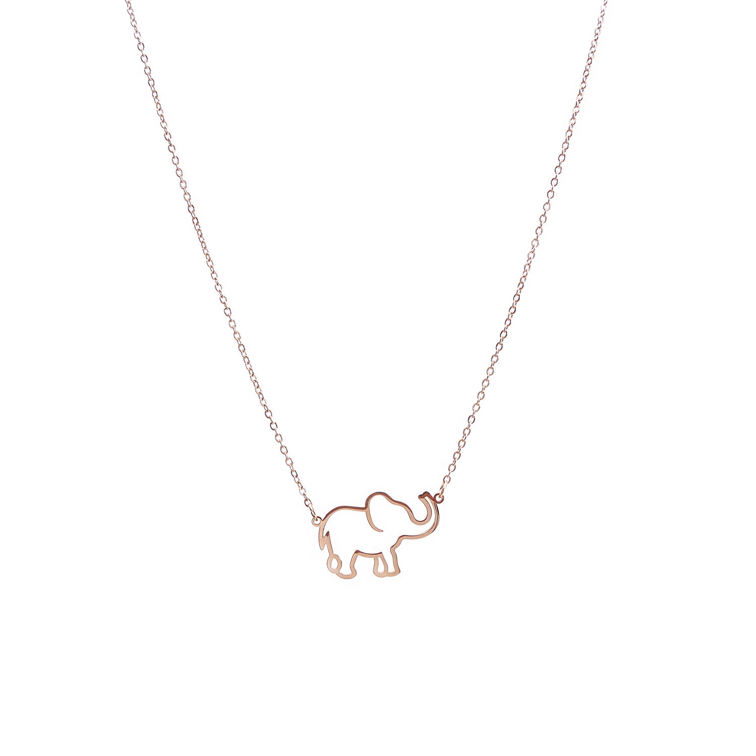 Majestic Elephant Necklace in Rose Gold