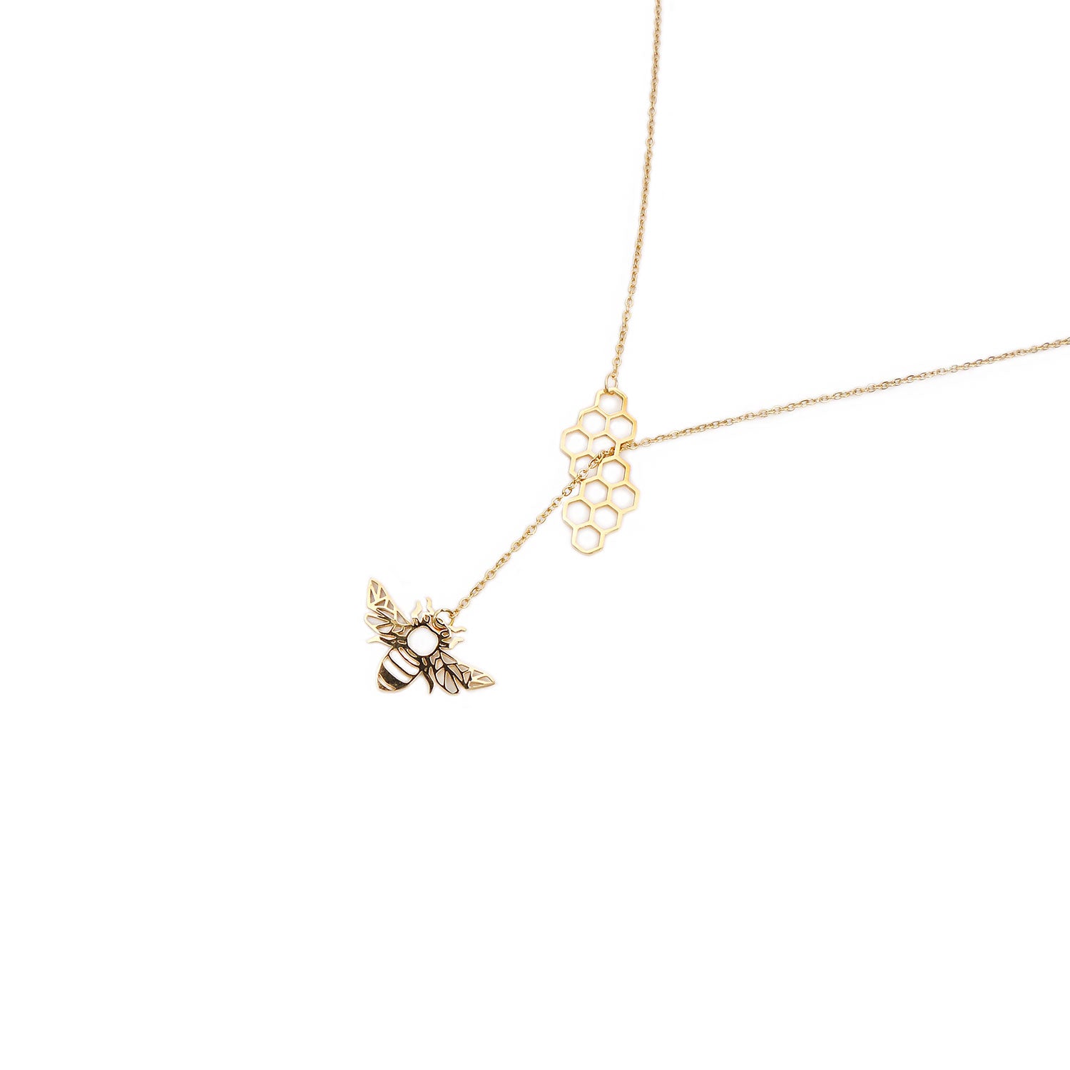 Honey Bee Necklace in Gold