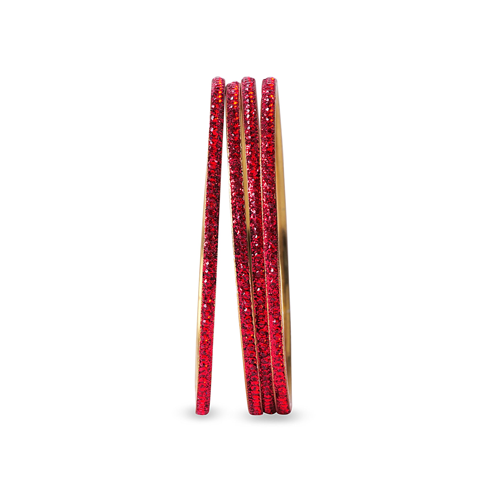 Glimmer Lakh Bangles in Red