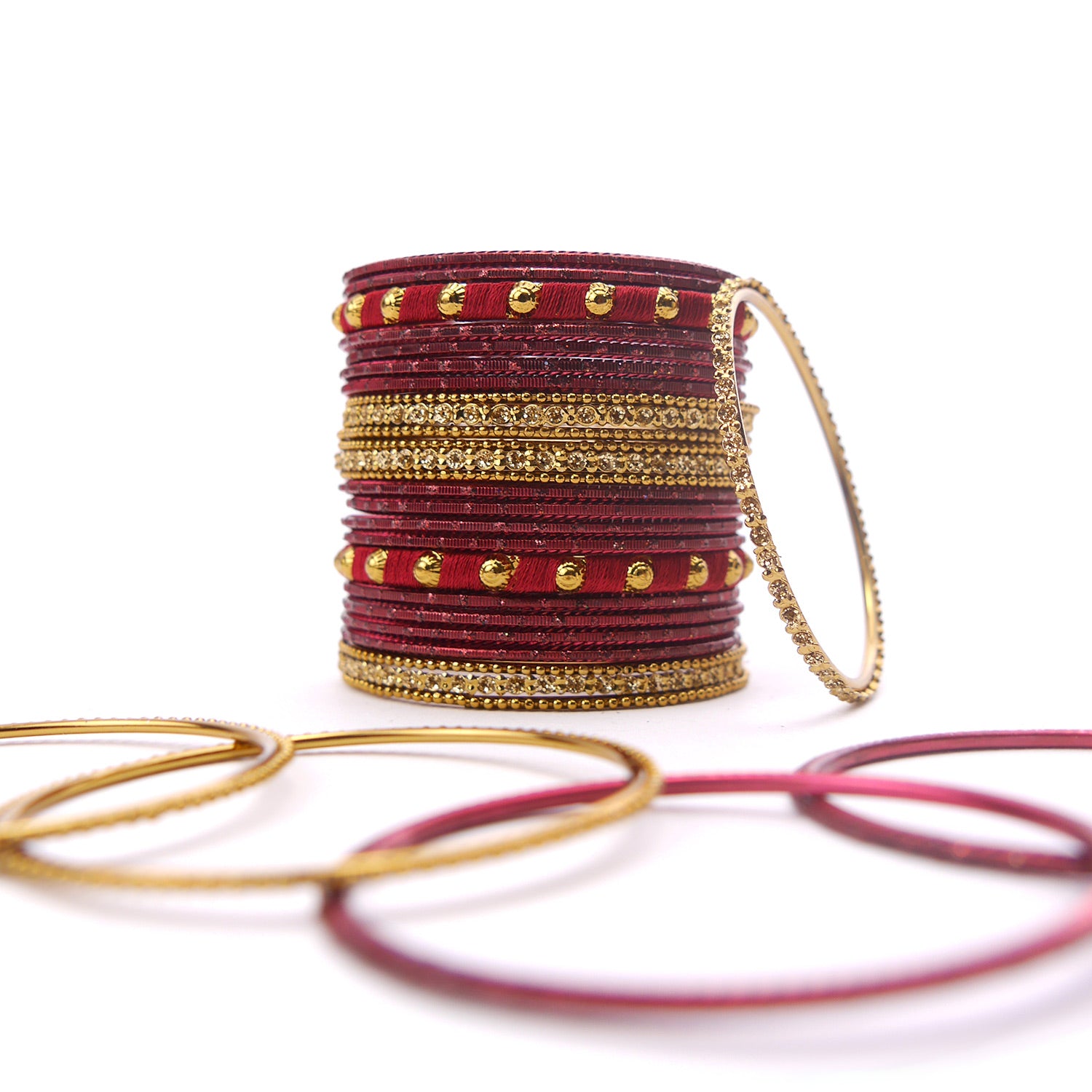 Silk thread bangles sale red and gold