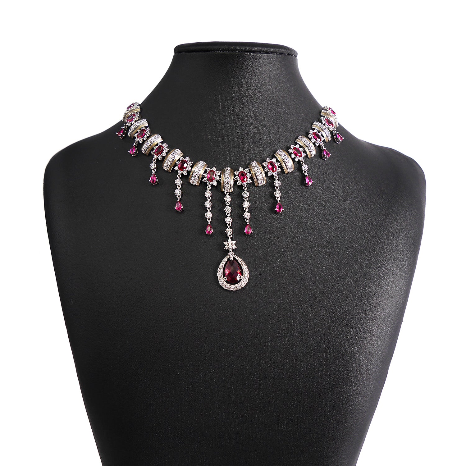 Cascade Cubic Zirconia Set with Ruby