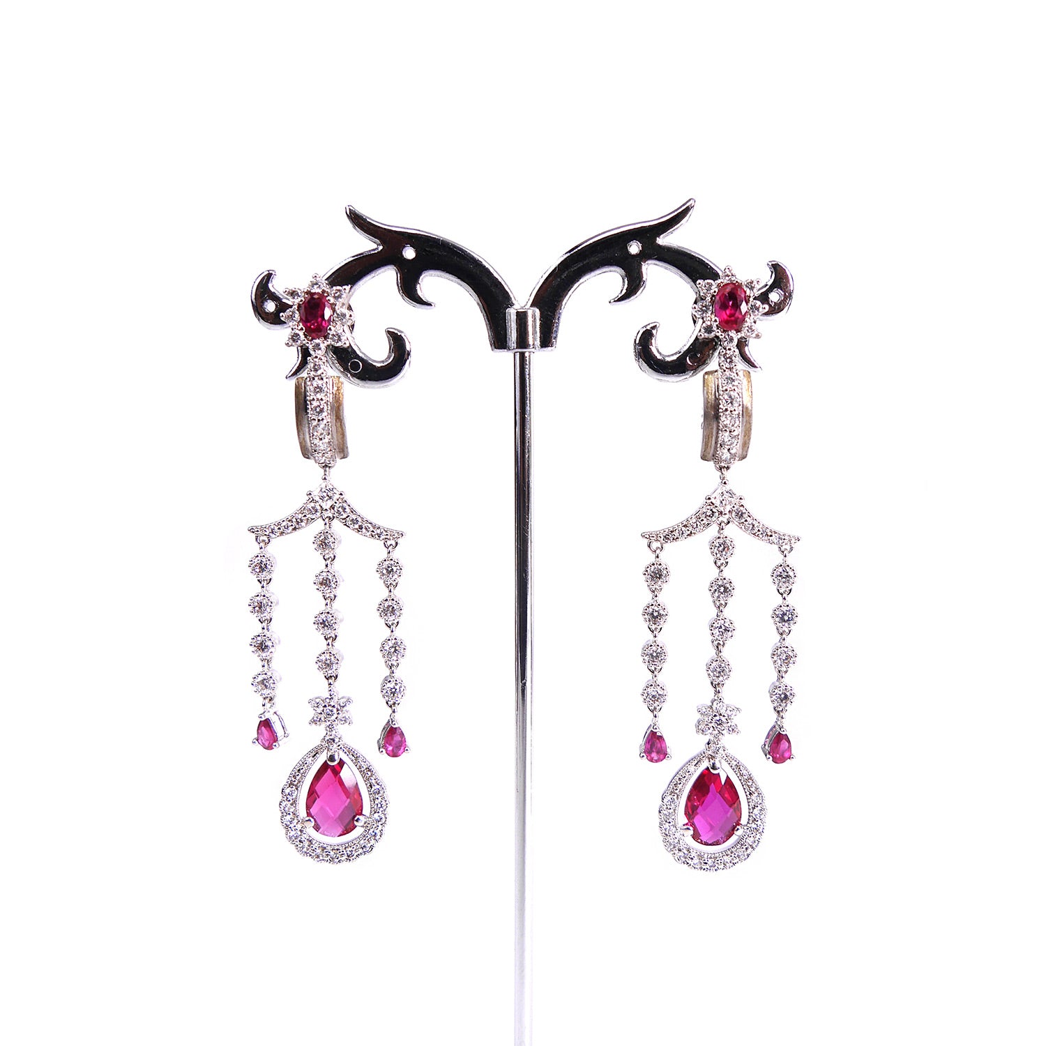 Cascade Cubic Zirconia Set with Ruby