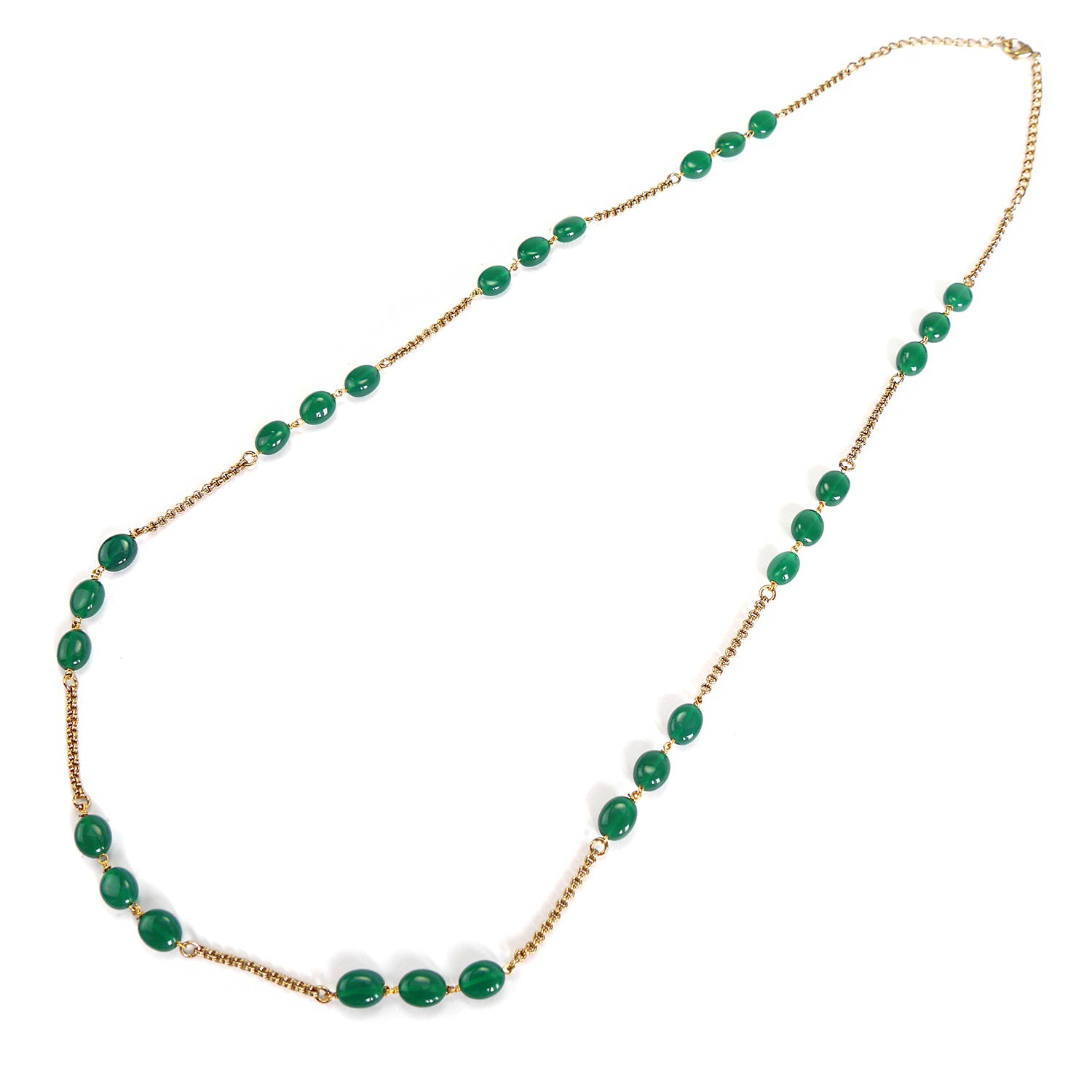 Lyla Long Bead Chain in Green
