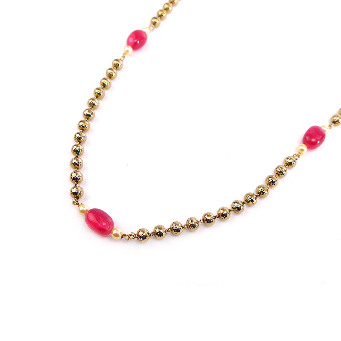 Ruby and Gold Ball Chain