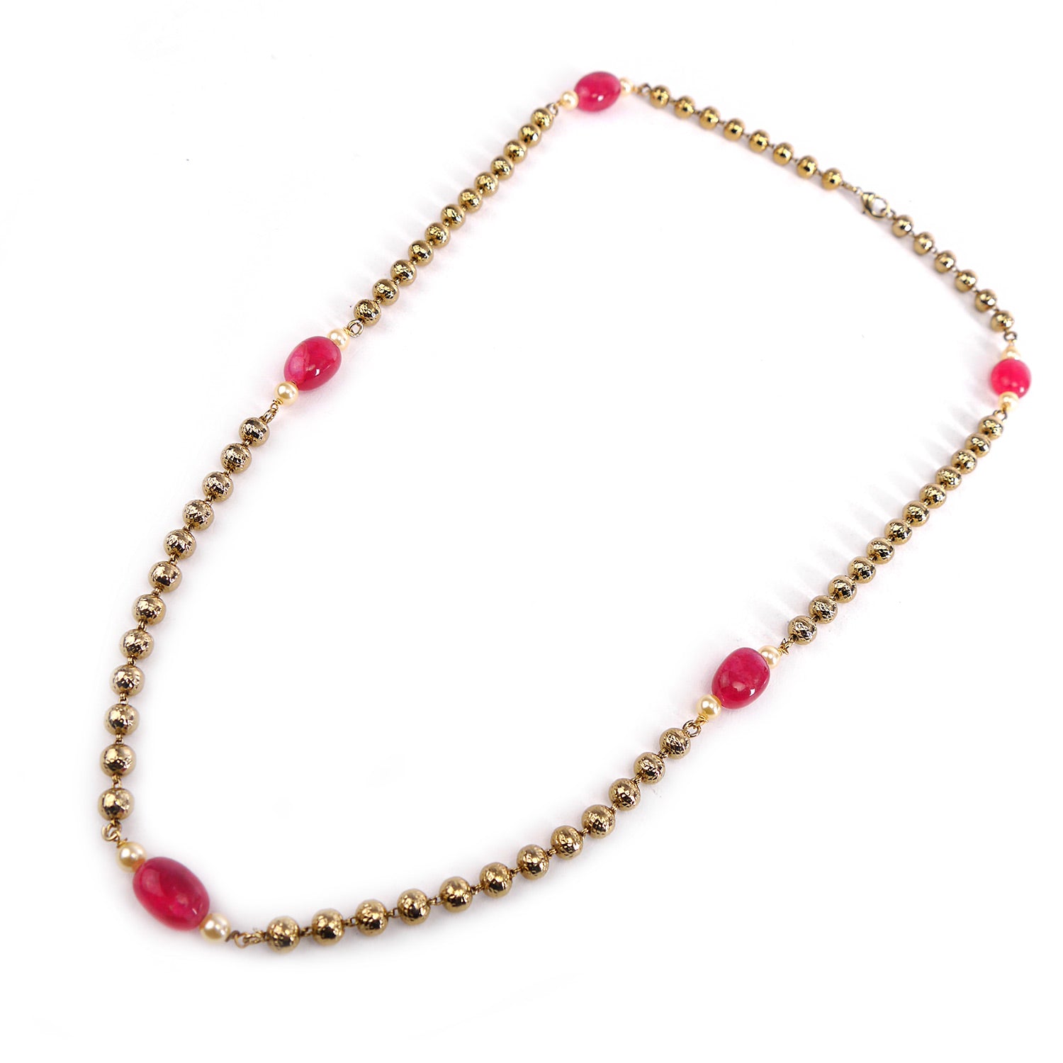 Ruby and Gold Ball Chain
