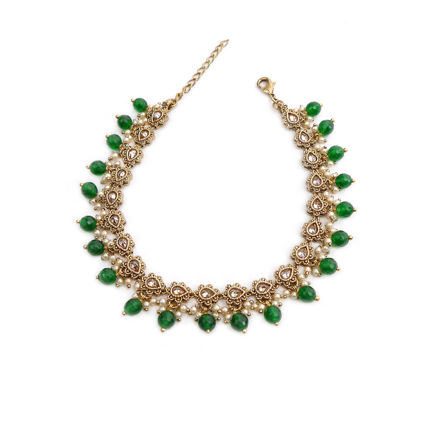 Green Round Drop Anklet