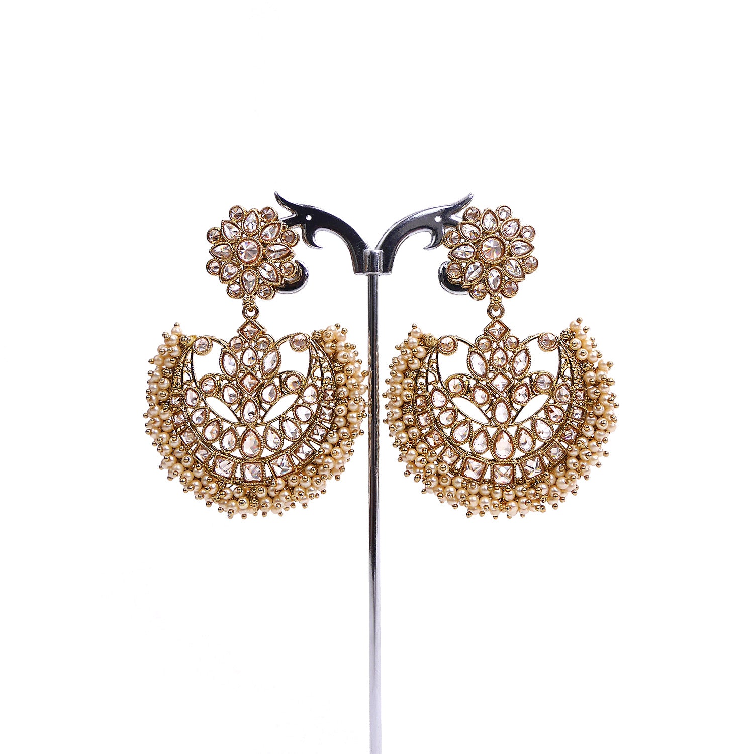 Round Drop Earrings with Pearls