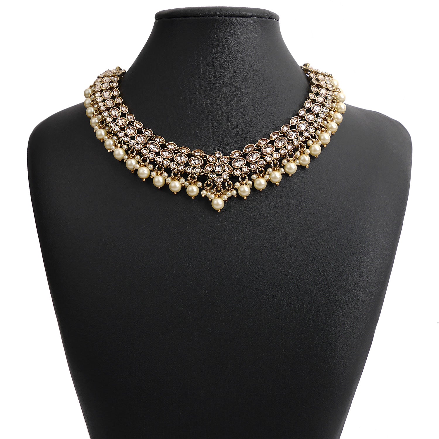 Aditi Necklace Set in Pearl and Antique Gold