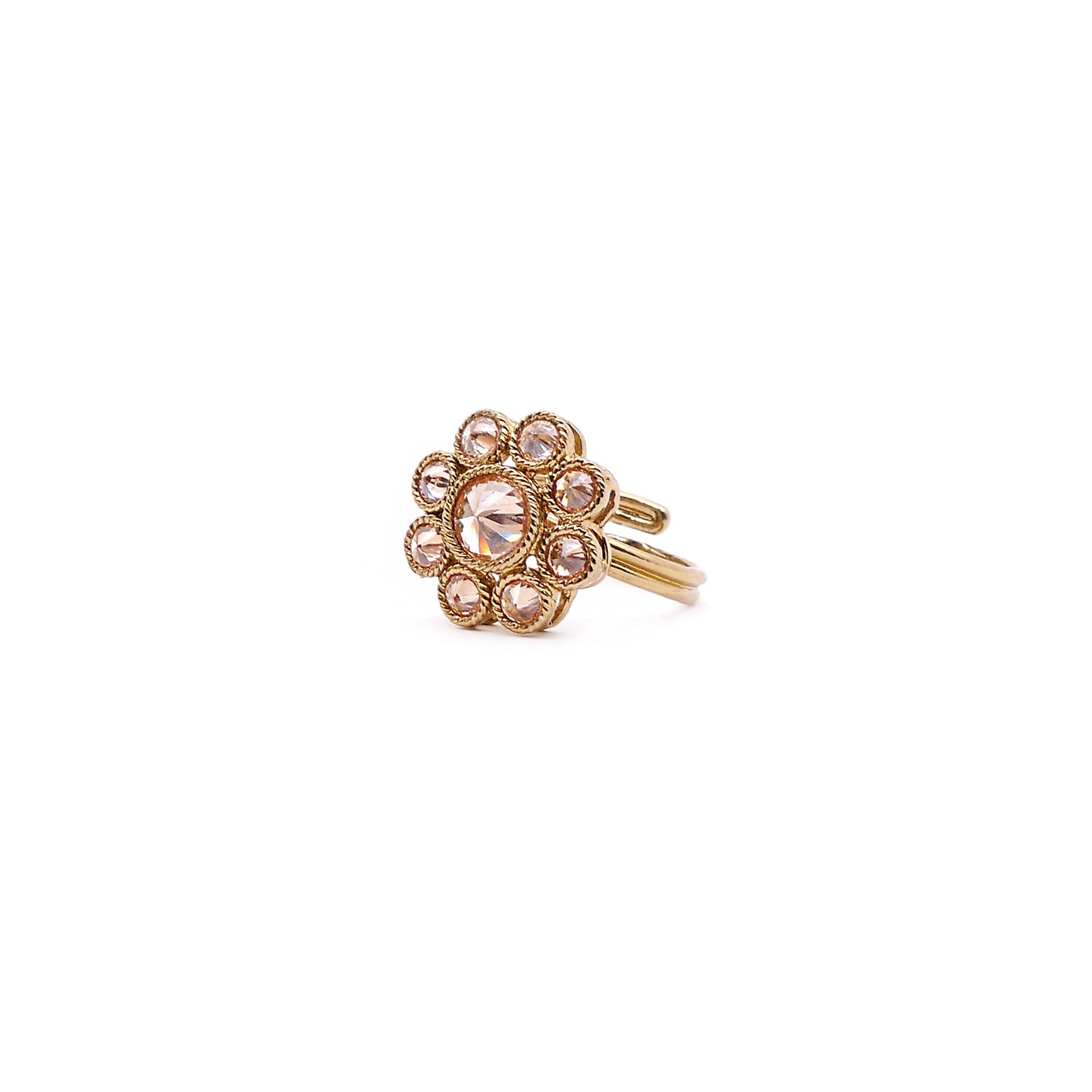 Bloom Ring in Champagne Crystal