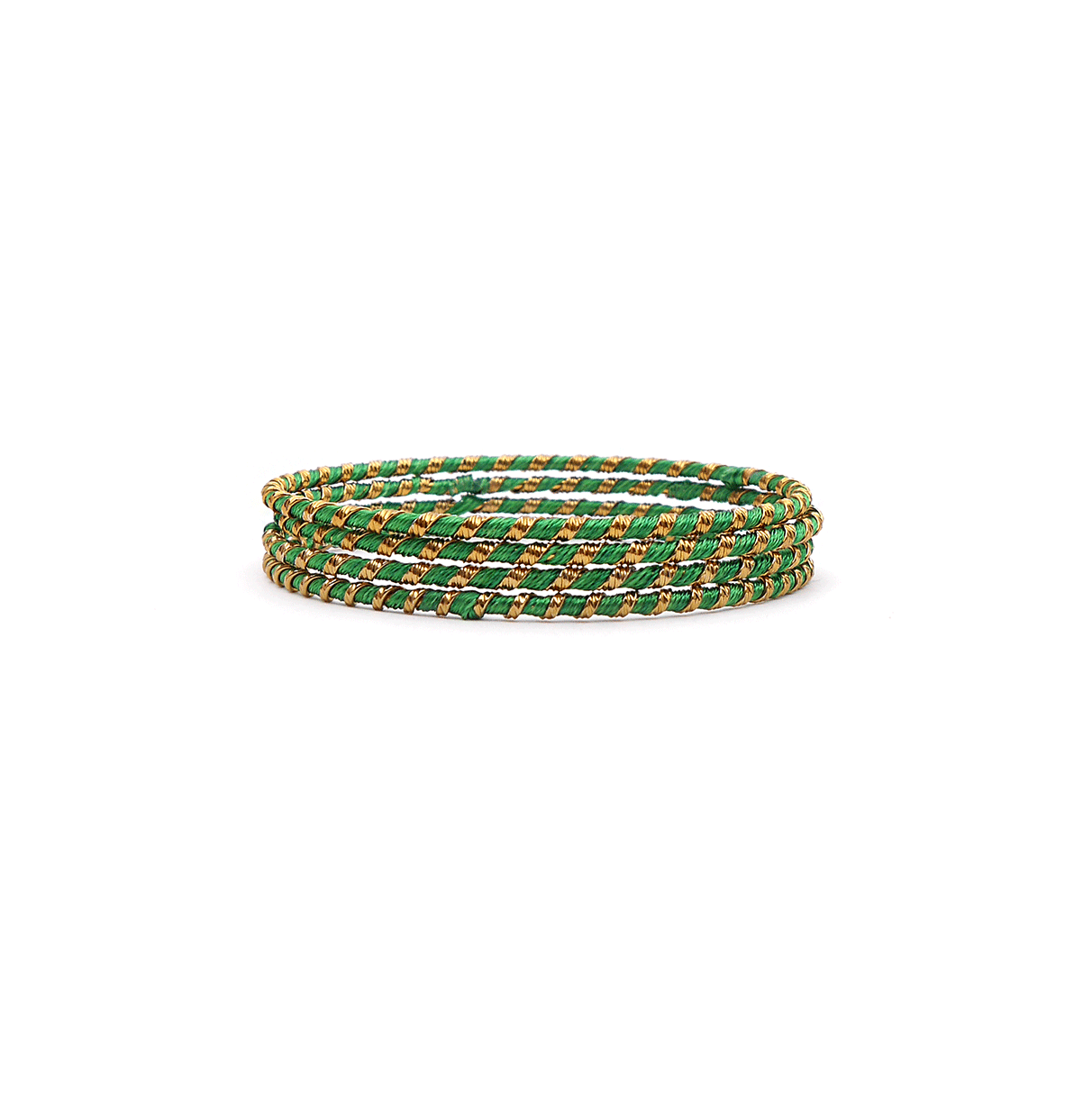 Green Striped Thread Bangles