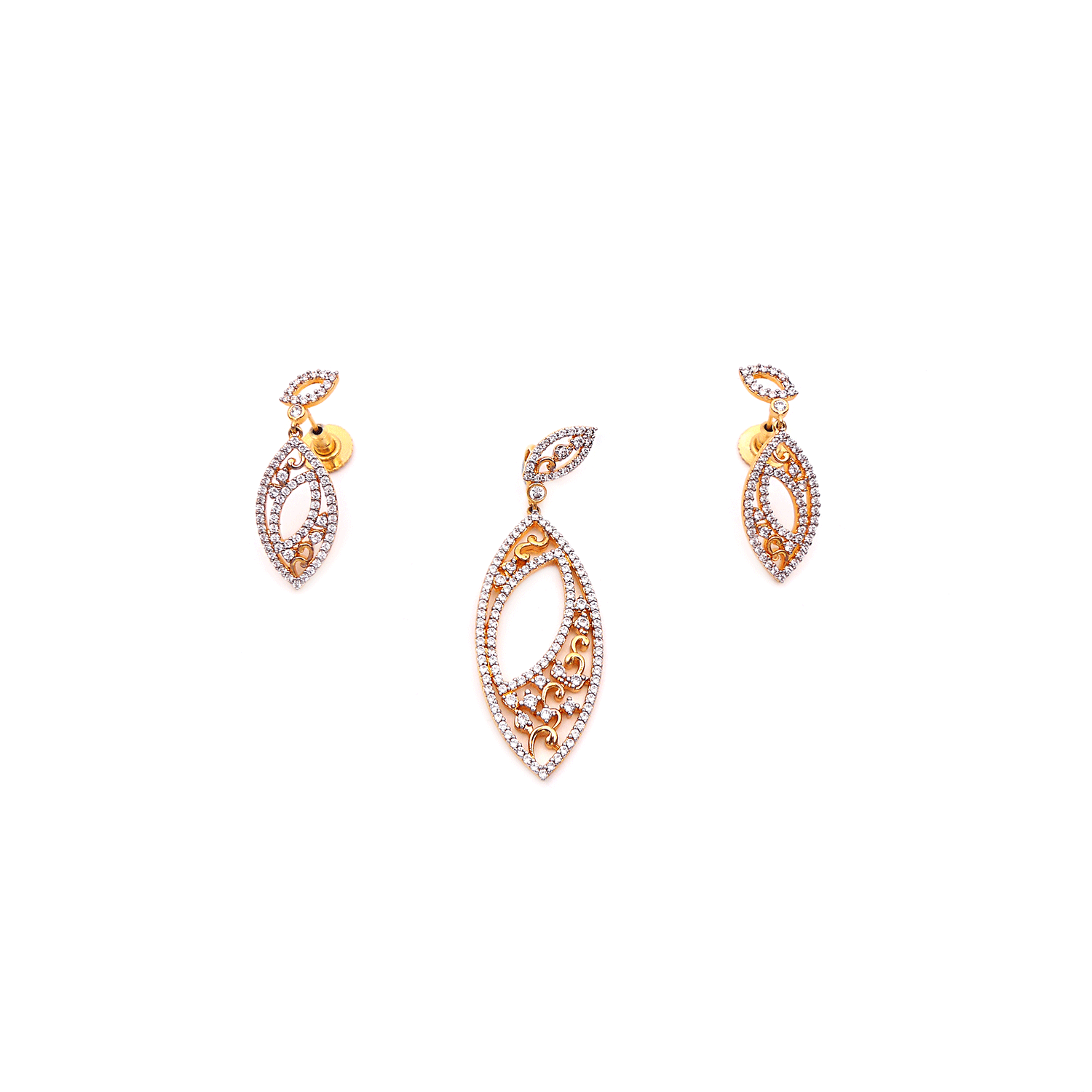 Bold Two-toned Oval Cubic Zirconia Set