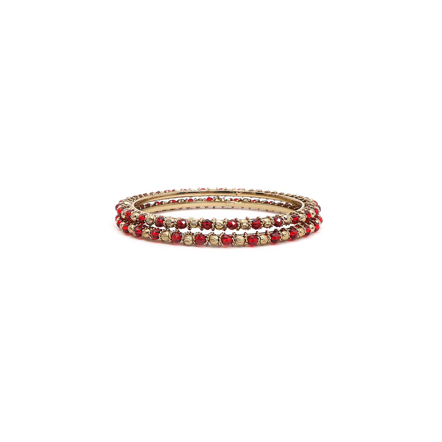 Red Crystal Beaded Bangles
