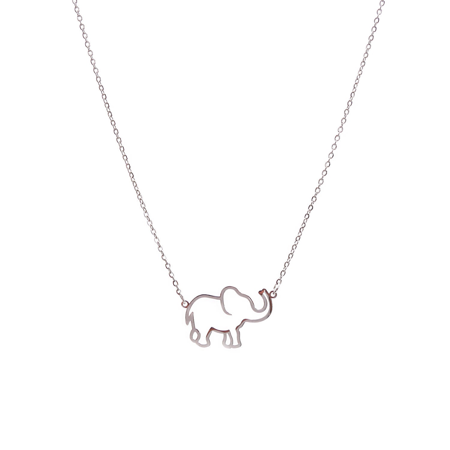 Majestic Elephant Necklace in Rhodium