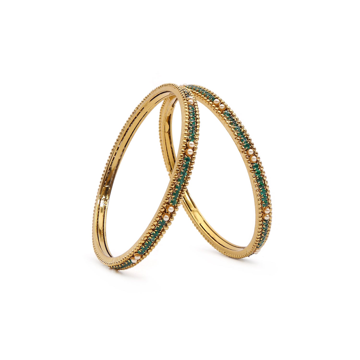 Emerald and Pearl Antique Bangles