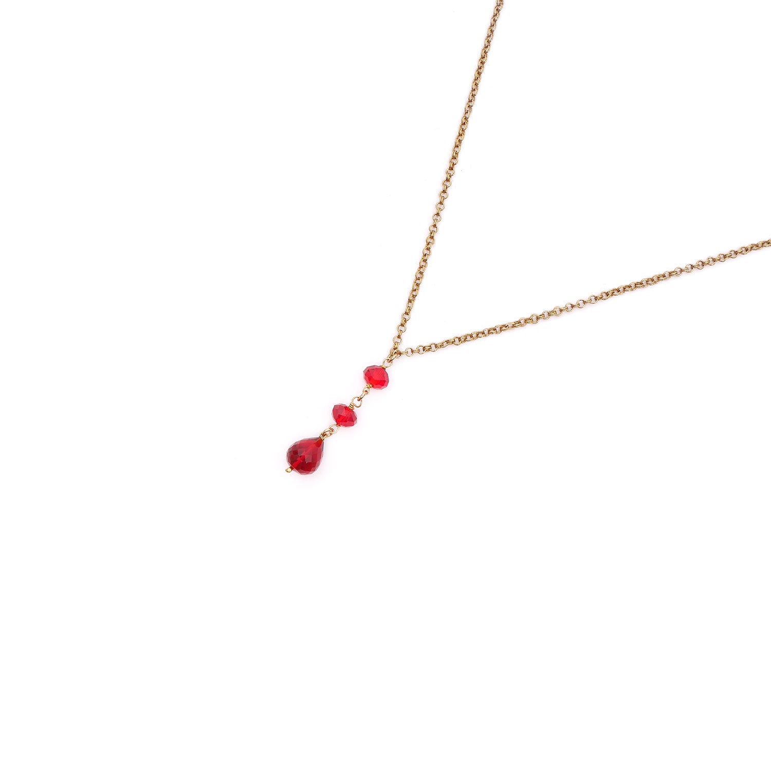 Dewdrop Triple Red Long Chain