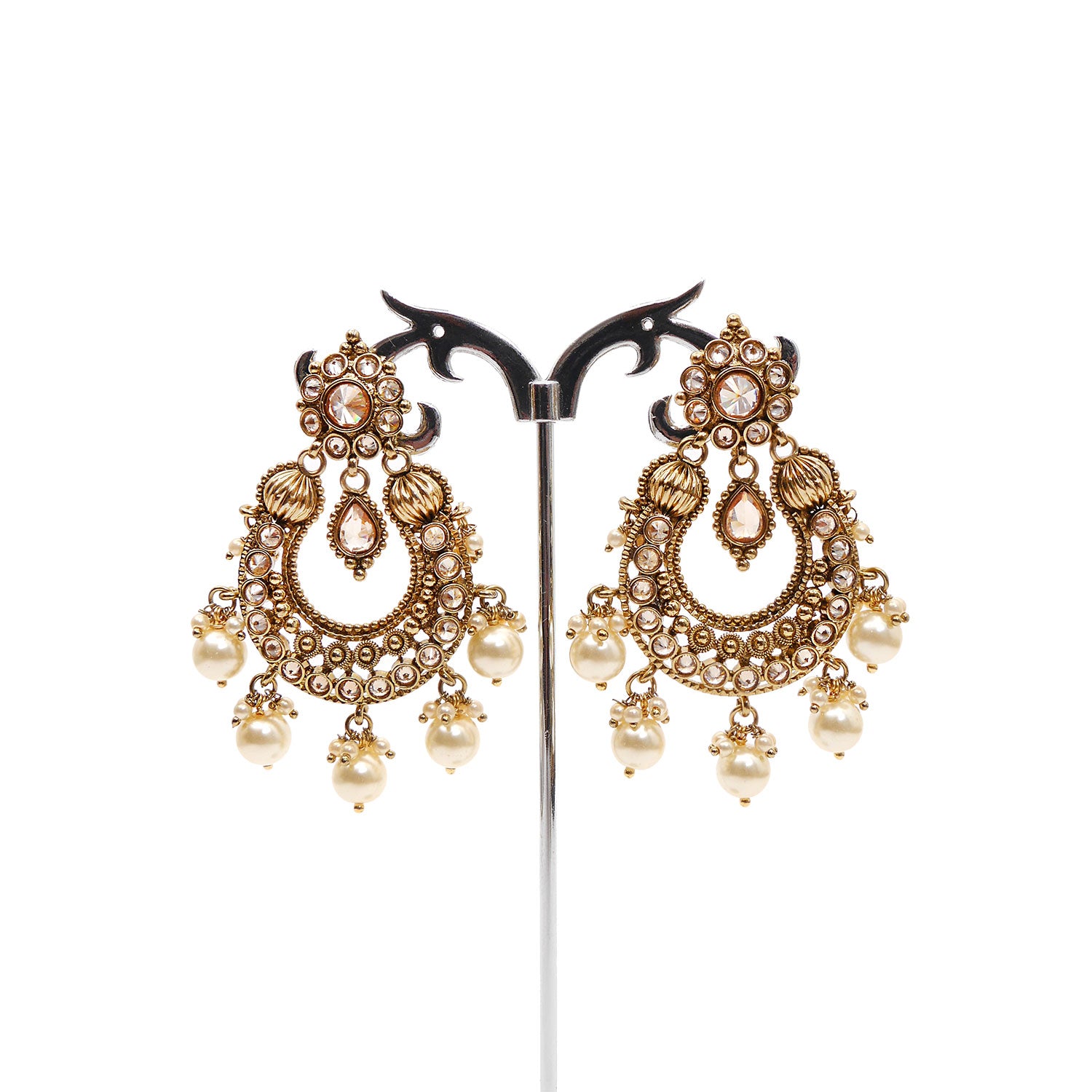 Anvi Chandbali Earrings in Pearl