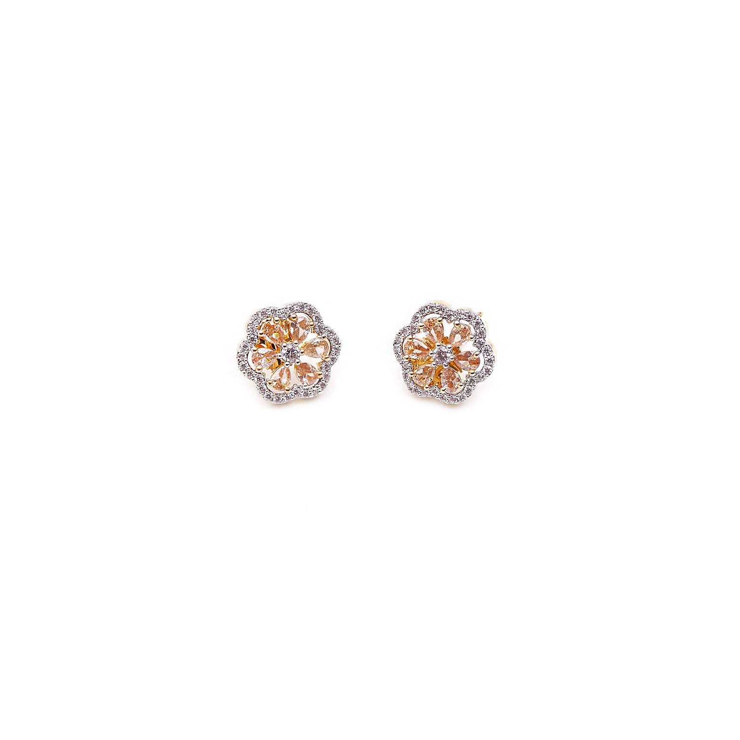 Evie Cubic Zirconia Studs in Champagne