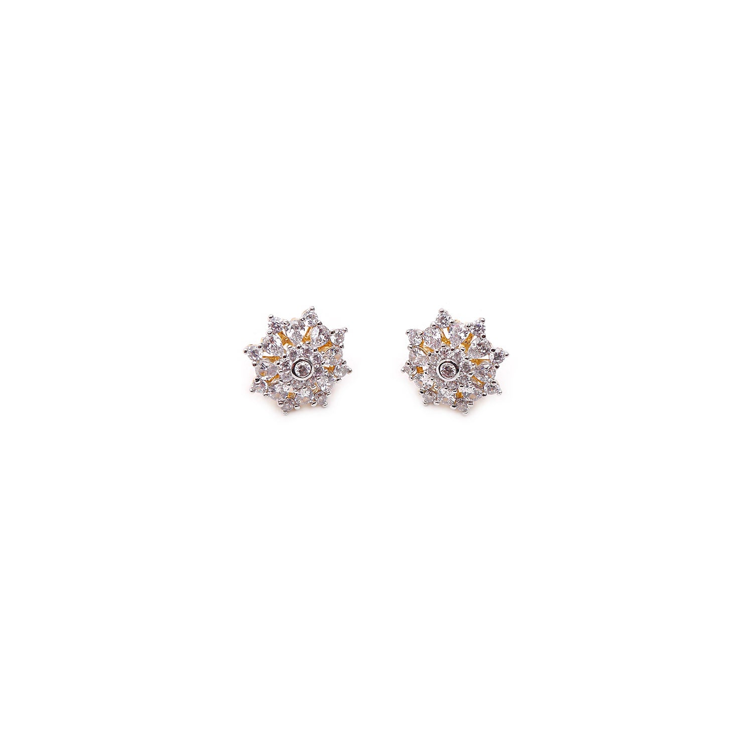Rose Cubic Zirconia Studs in White