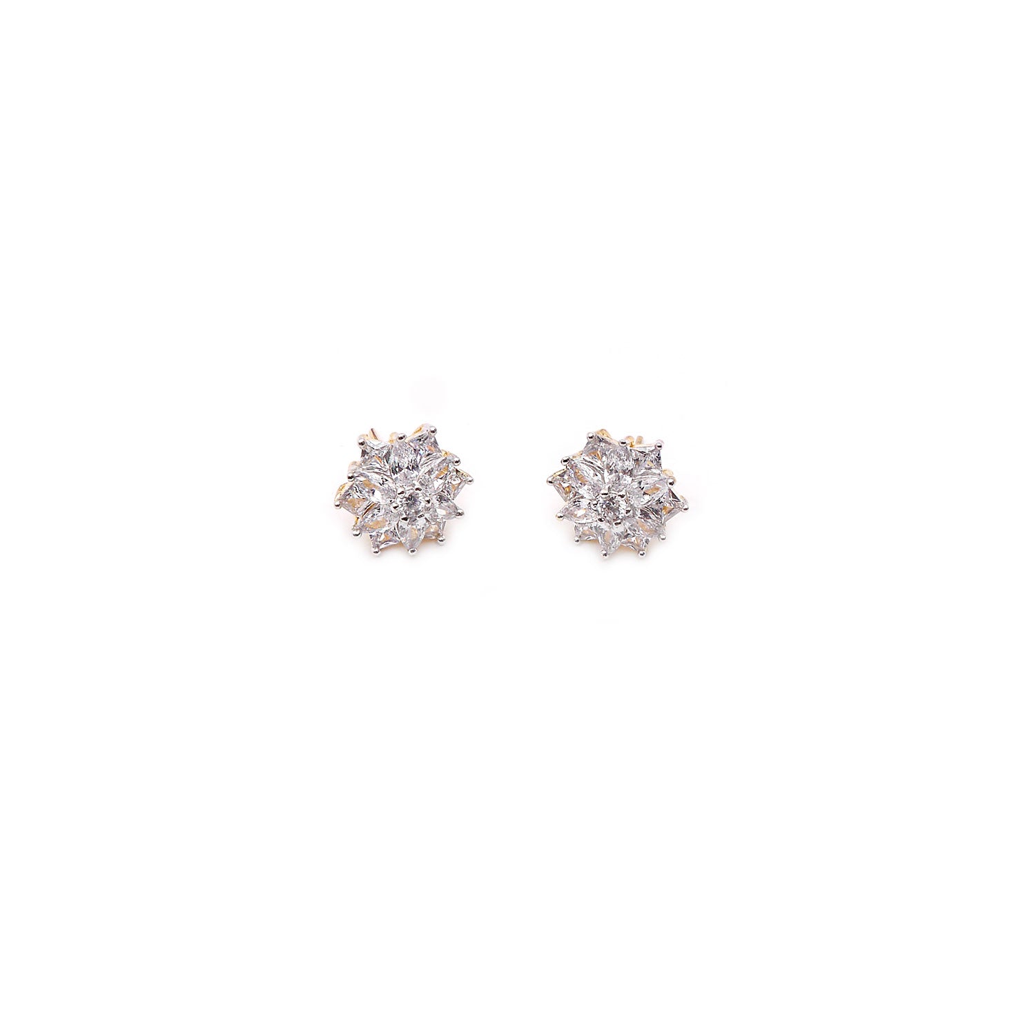 Cluster Cubic Zirconia Studs in White