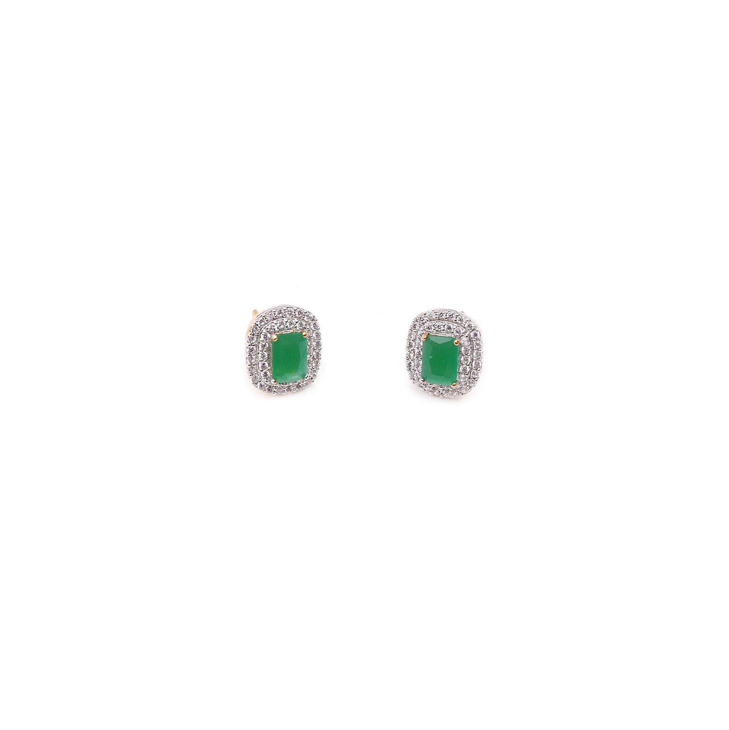 Anise Cubic Zirconia Studs in Green