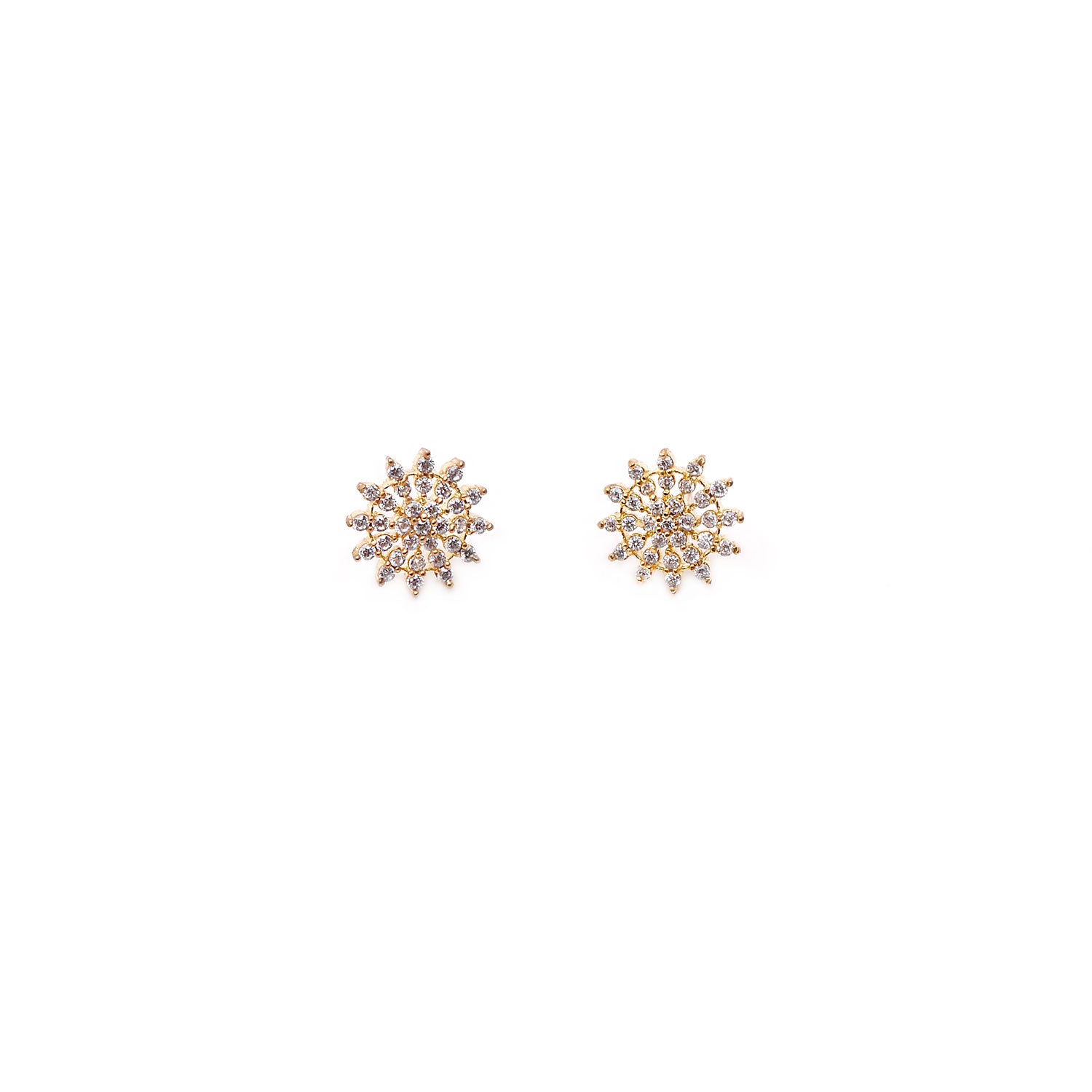 Sunray Cubic Zirconia Studs in Gold