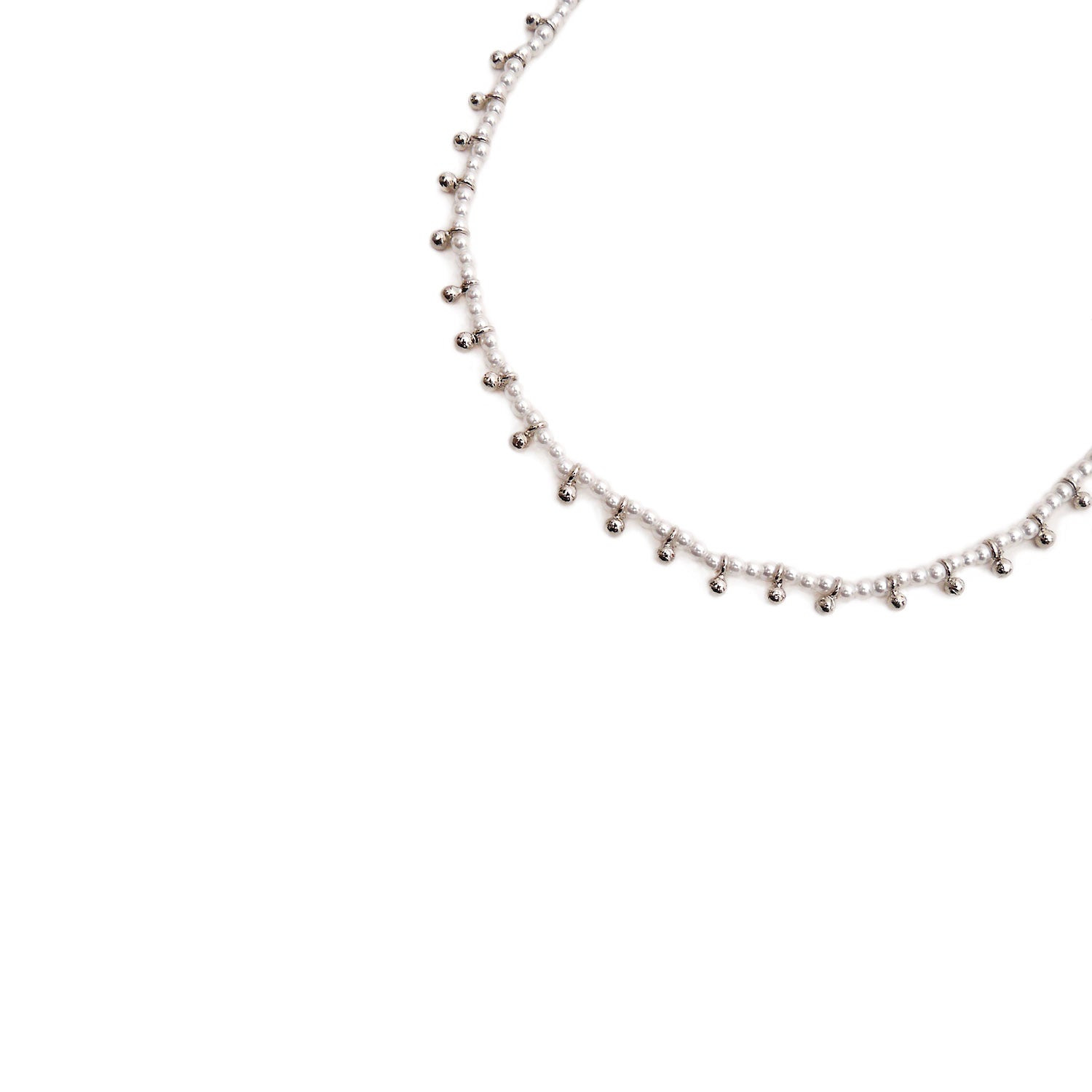Clara Anklet in Pearl and Rhodium