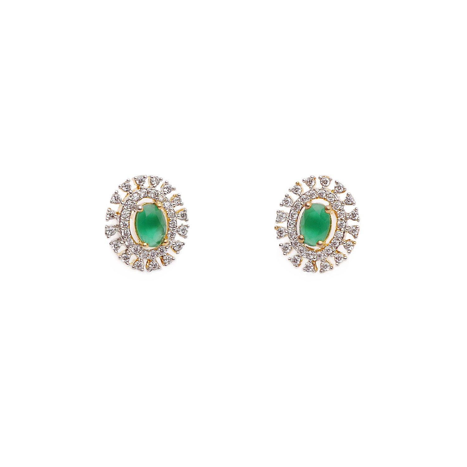Blossom Cubic Zirconia Studs in Green
