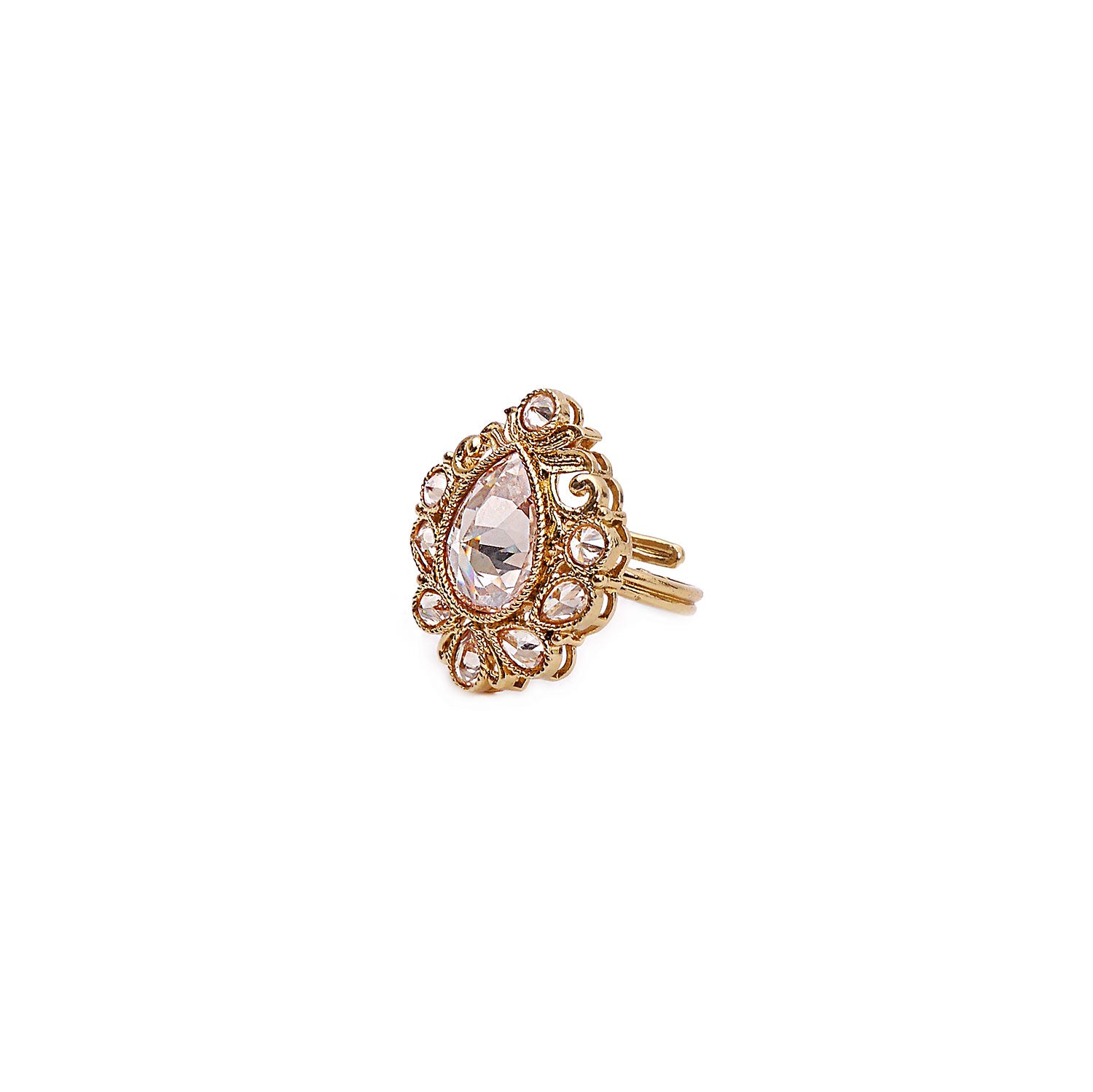 Champagne Antique Teardrop Ring