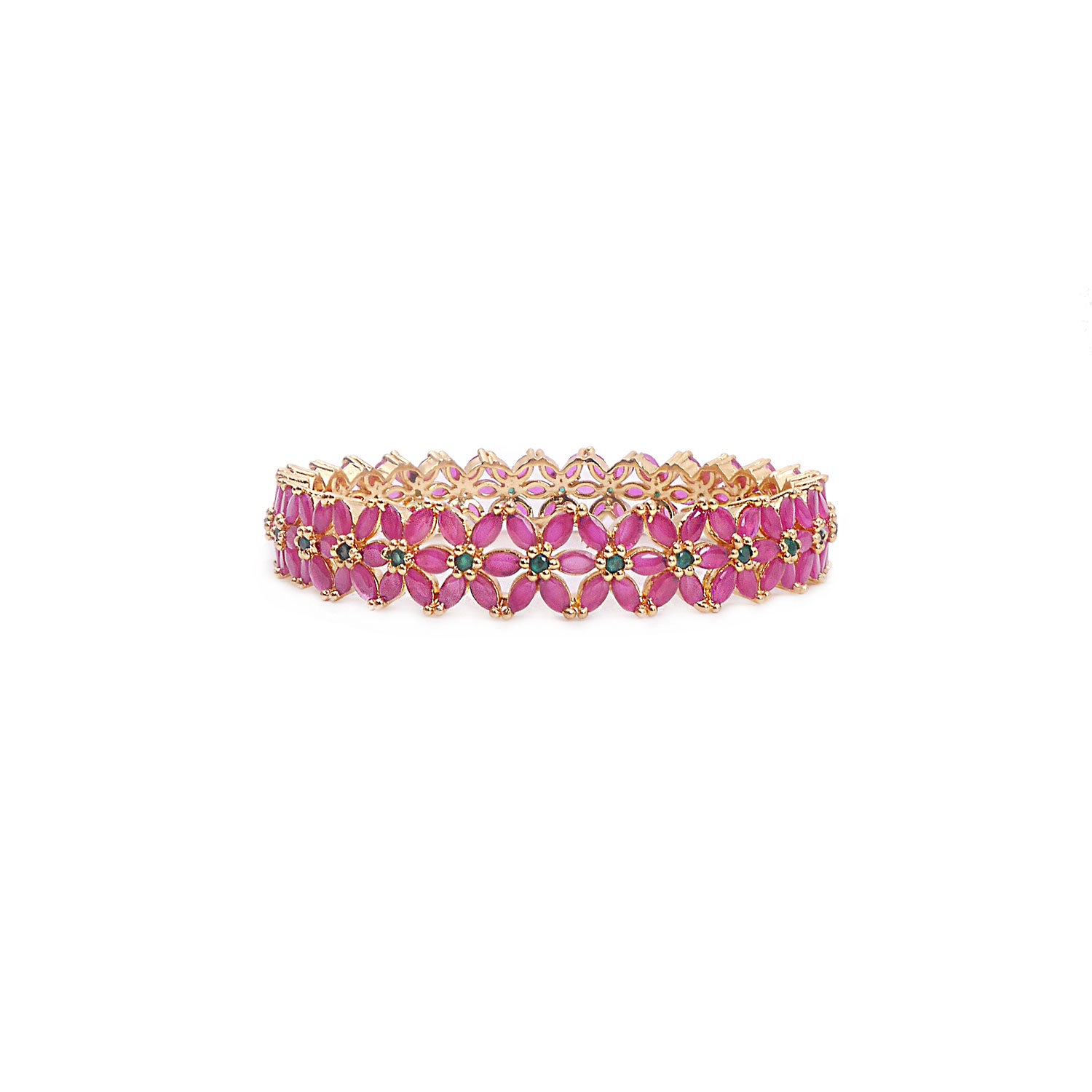 Nyla Cubic Zirconia Bangle in Ruby and Green