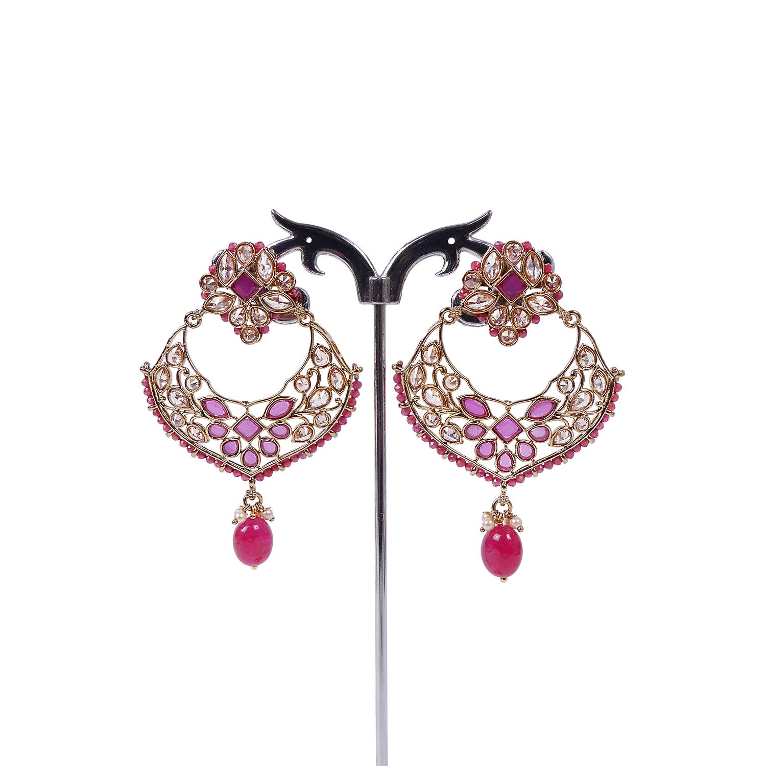 Richa Chandbali Earrings in Ruby