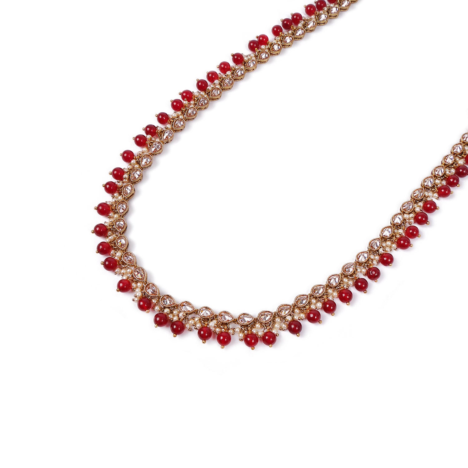 Antique Gold and Maroon Long Chain