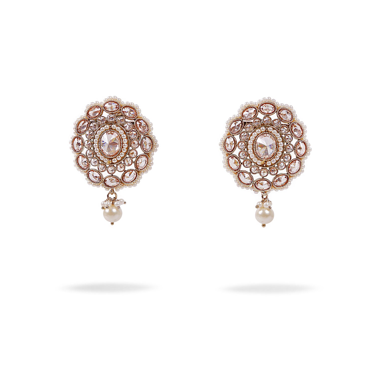 Rosa Earrings in Pearl and Antique Gold