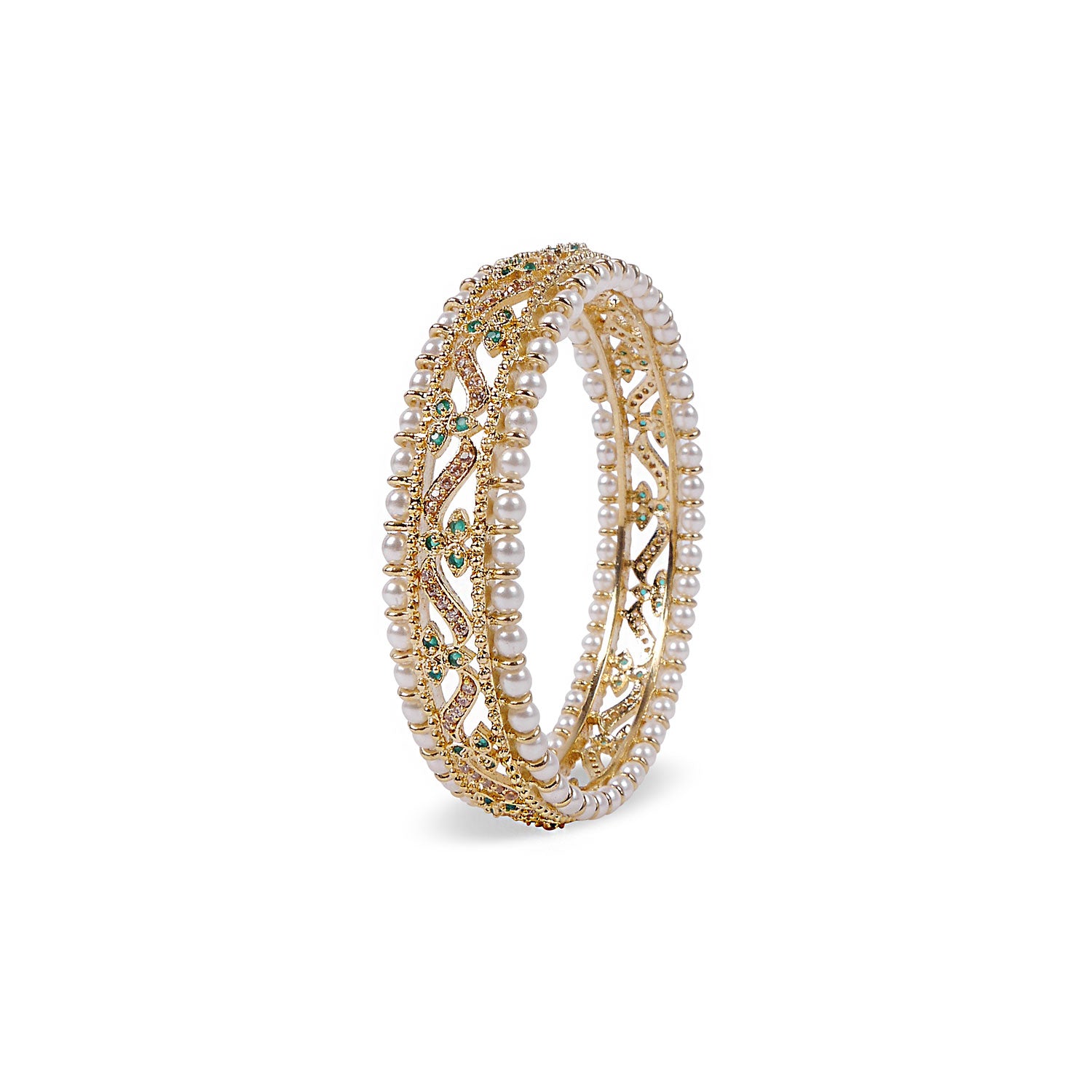 Indian Cubic Zirconia Bangle in Pearl