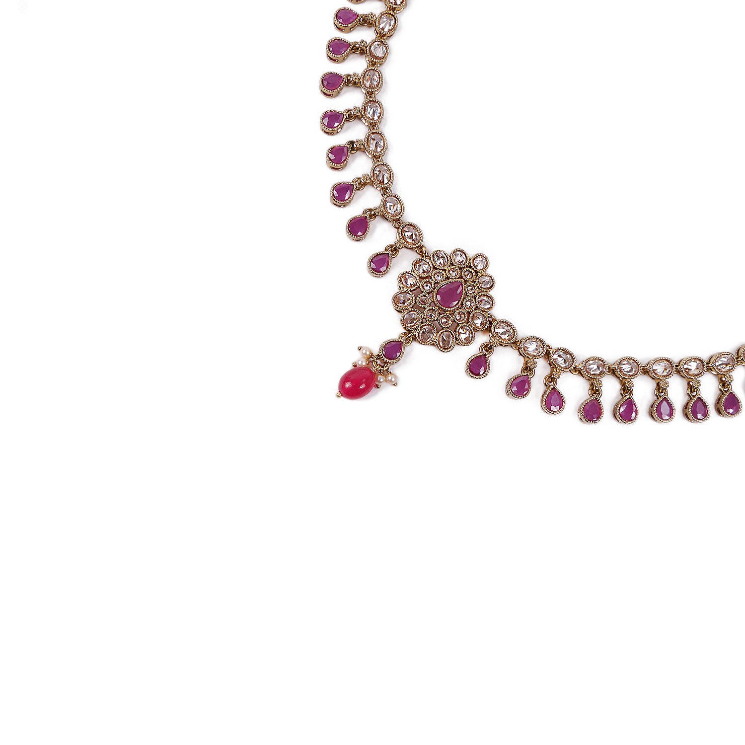 Teardrop Trinkets Necklace Set in Ruby