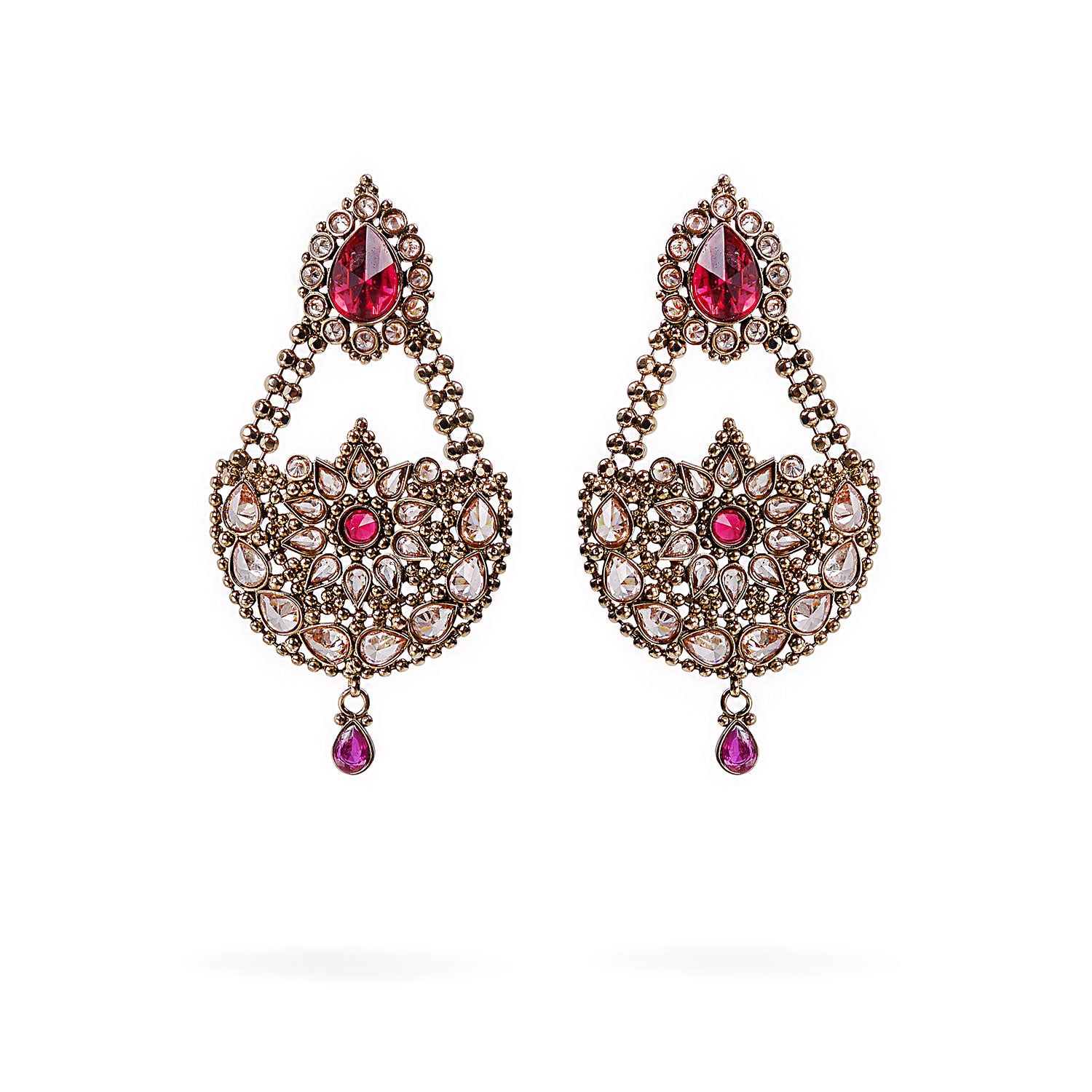 Leisha Chandbali Earrings in Ruby