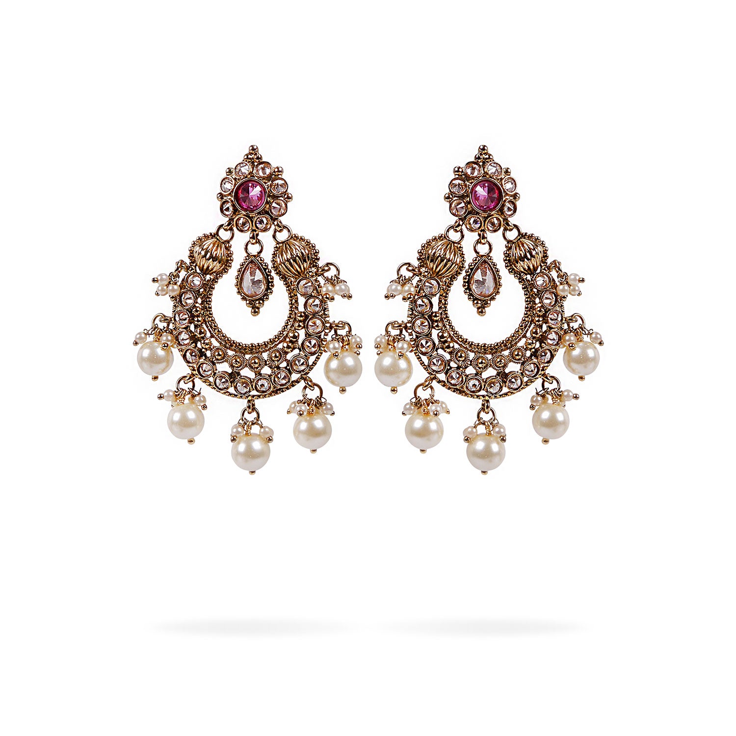 Anvi Chandbali Earrings in Ruby