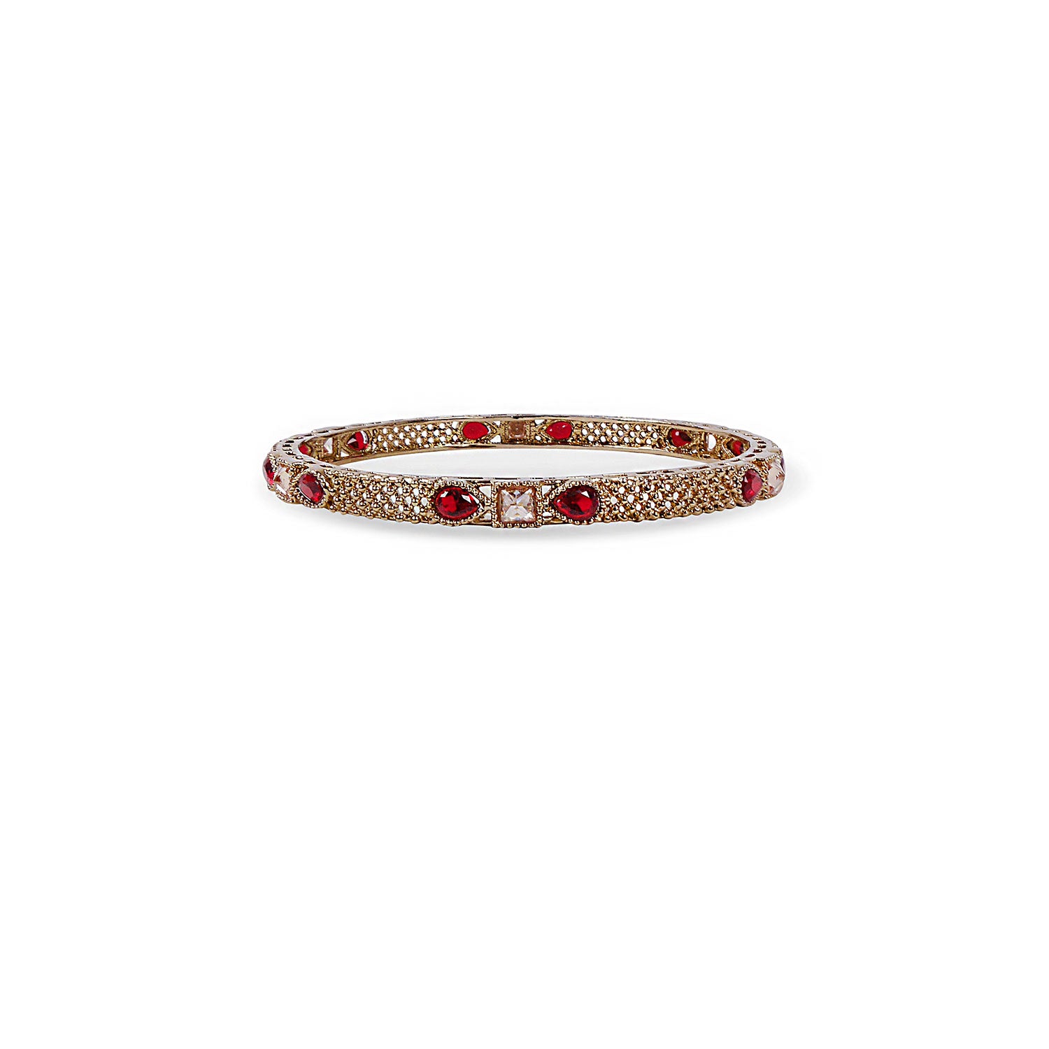 INDIAN BANGLE WITH MAROON CRYSTALS