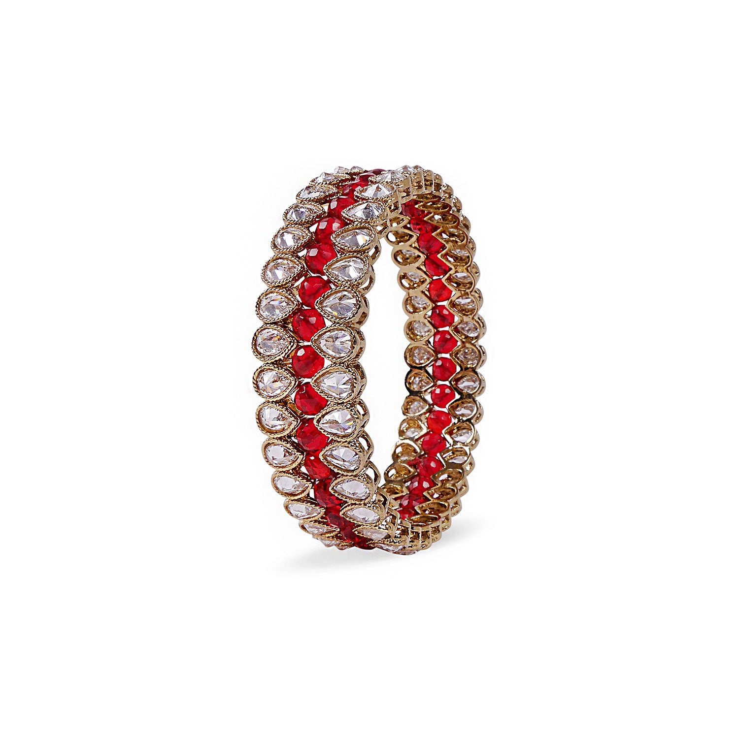 Sabine Crystal Bangle in Maroon