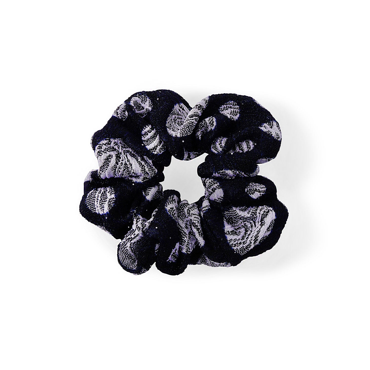 Spotted Black and White Hair Scrunchie