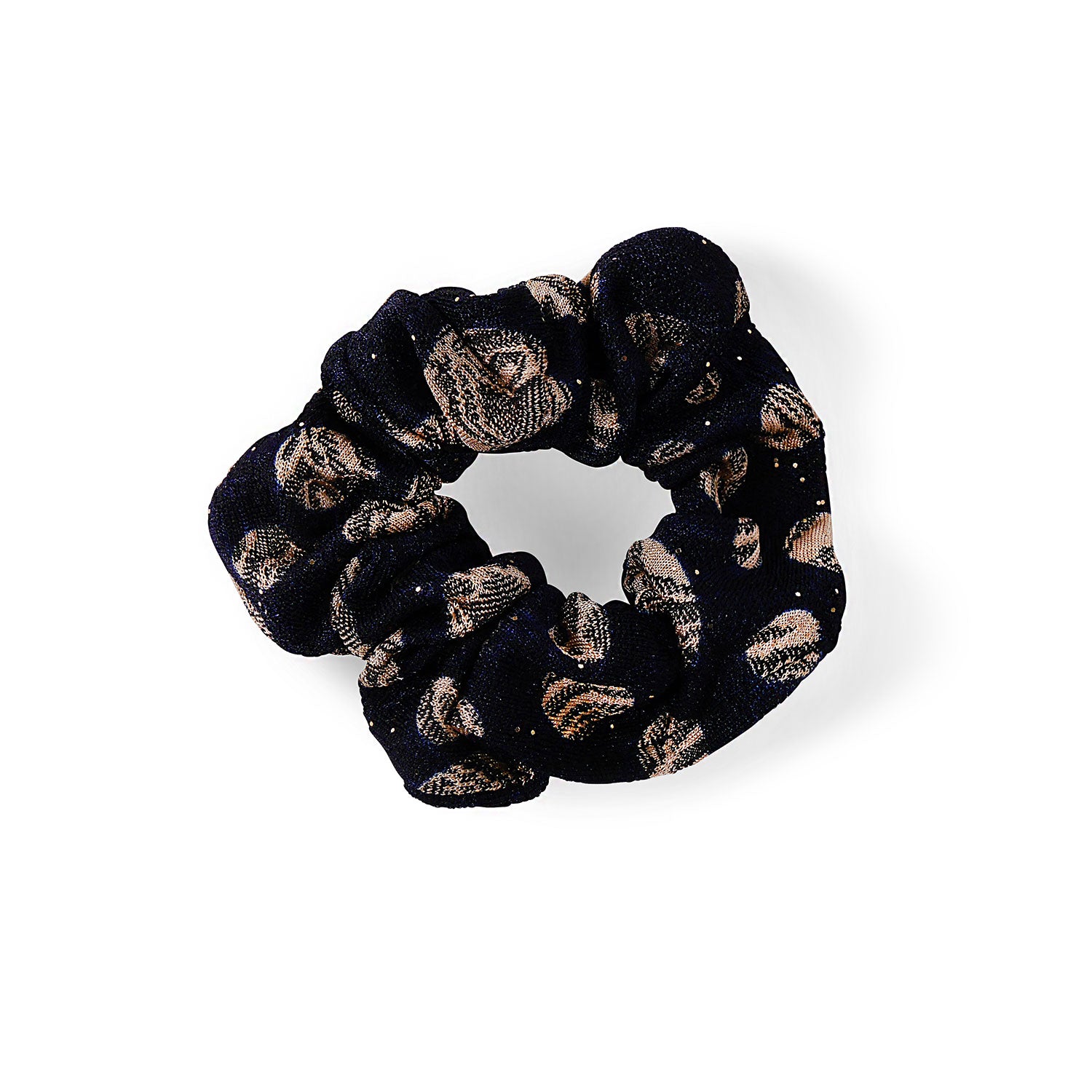 Spotted Black and Cream Hair Scrunchie