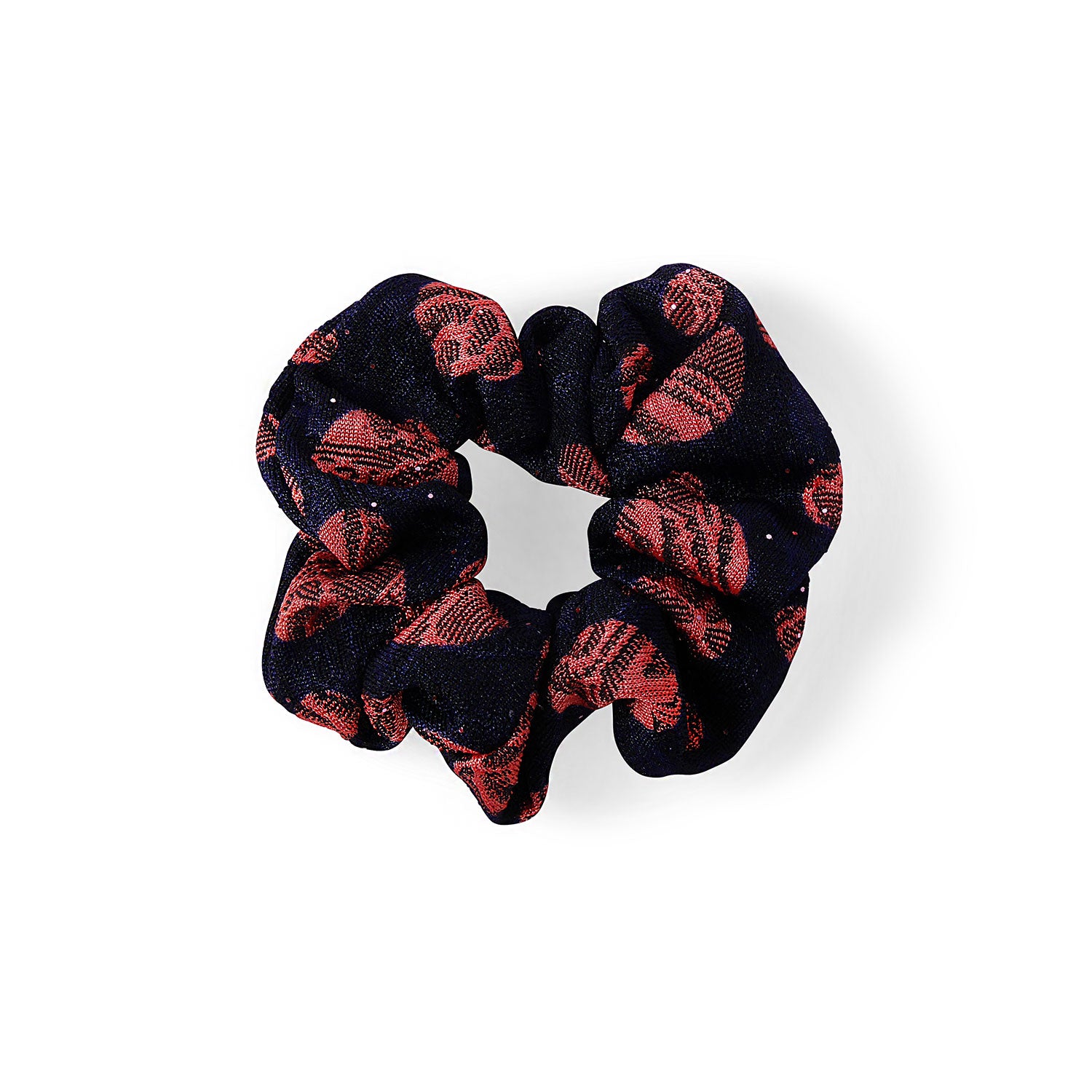 Spotted Black and Pink Hair Scrunchie