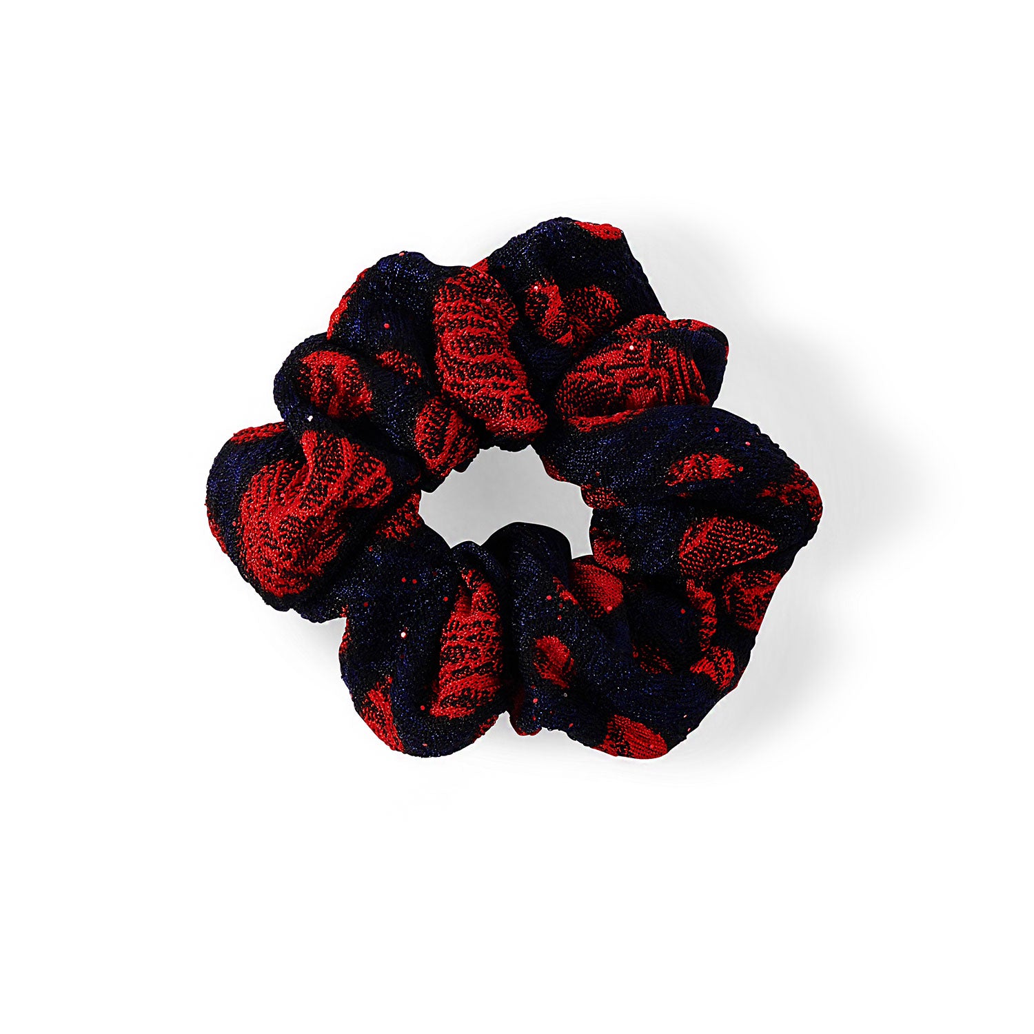 Spotted Black and Red Hair Scrunchie
